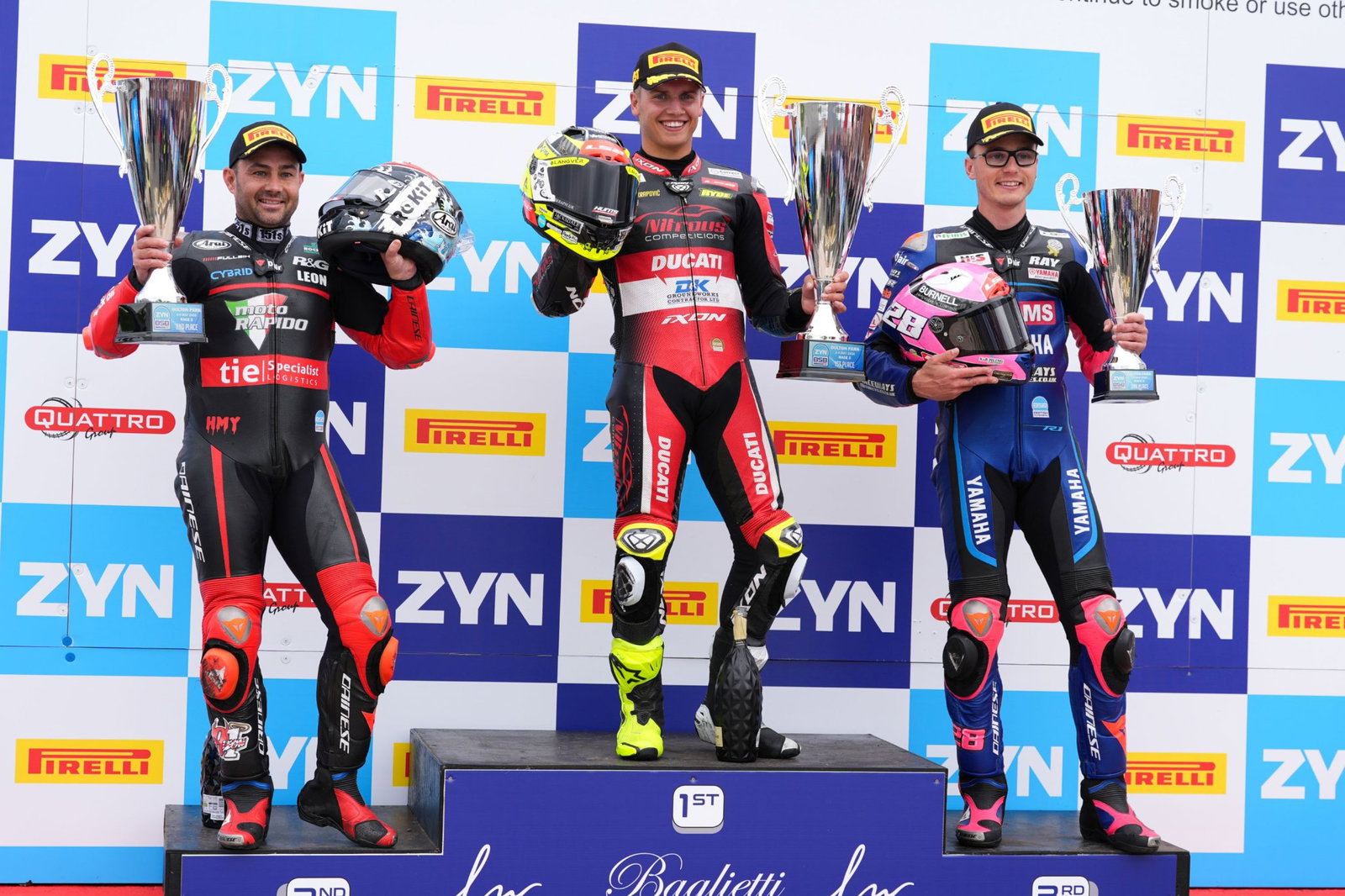 Kyle Ryde, Leon Haslam & Bradley Ray BSB, Race 2 Podium, 2026, Oulton Park