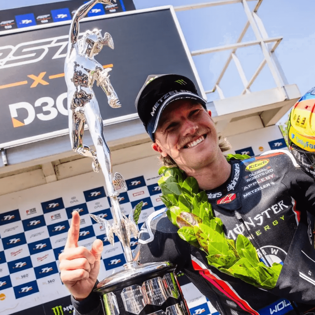 Davey Todd, 2025 Isle of Man TT, Superbike TT podium. Credit: Isle of Man TT.