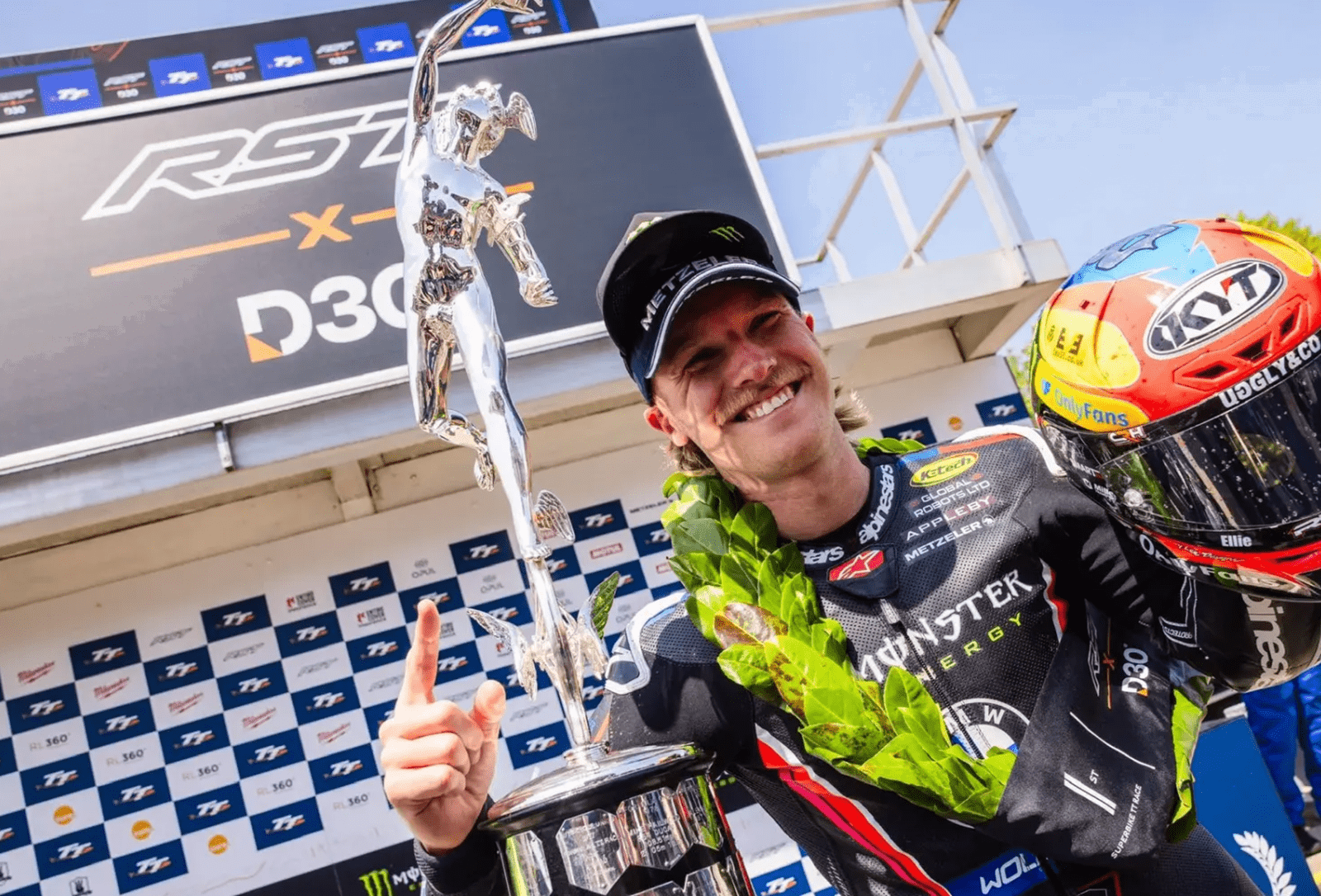 Davey Todd, 2025 Isle of Man TT, Superbike TT podium. Credit: Isle of Man TT.