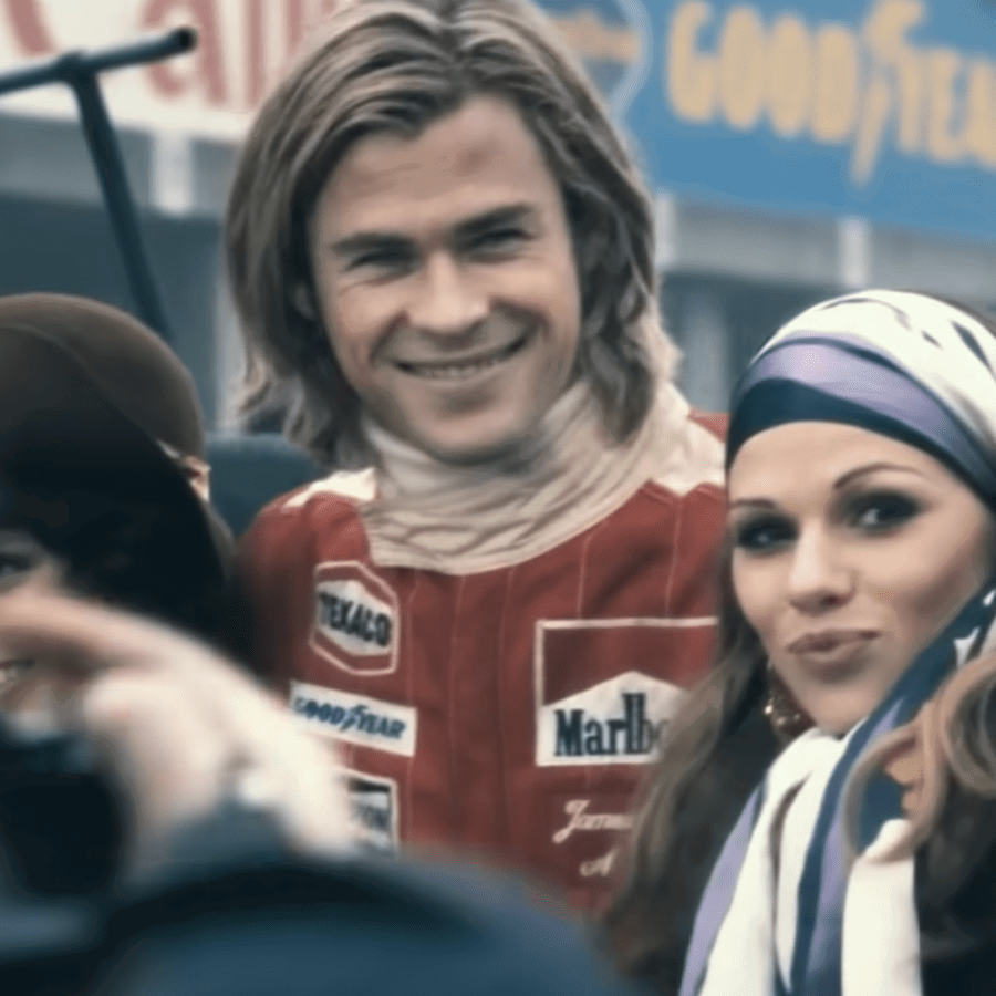 Chris Hemsworth as James Hunt in Rush
