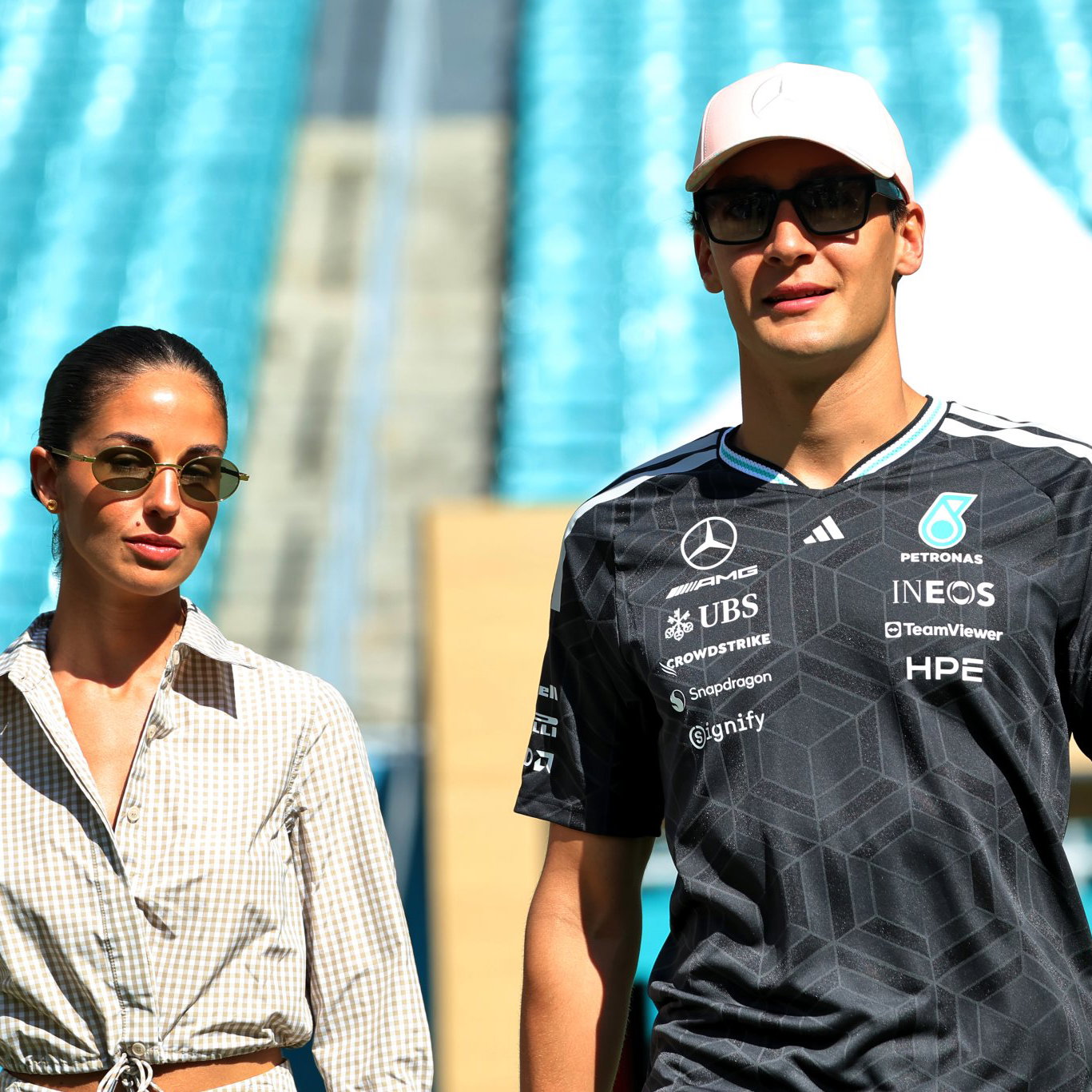 Carmen Montero Mundt and George Russell