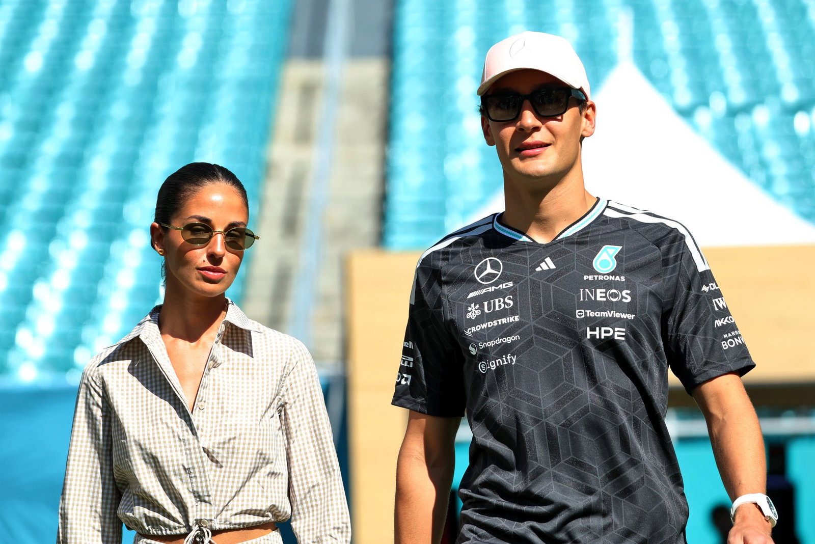 Carmen Montero Mundt and George Russell