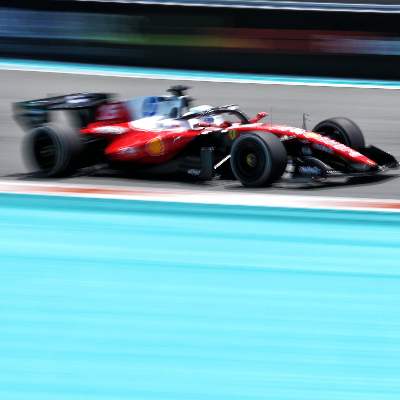 Leclerc put his upgraded Ferrari top in FP1
