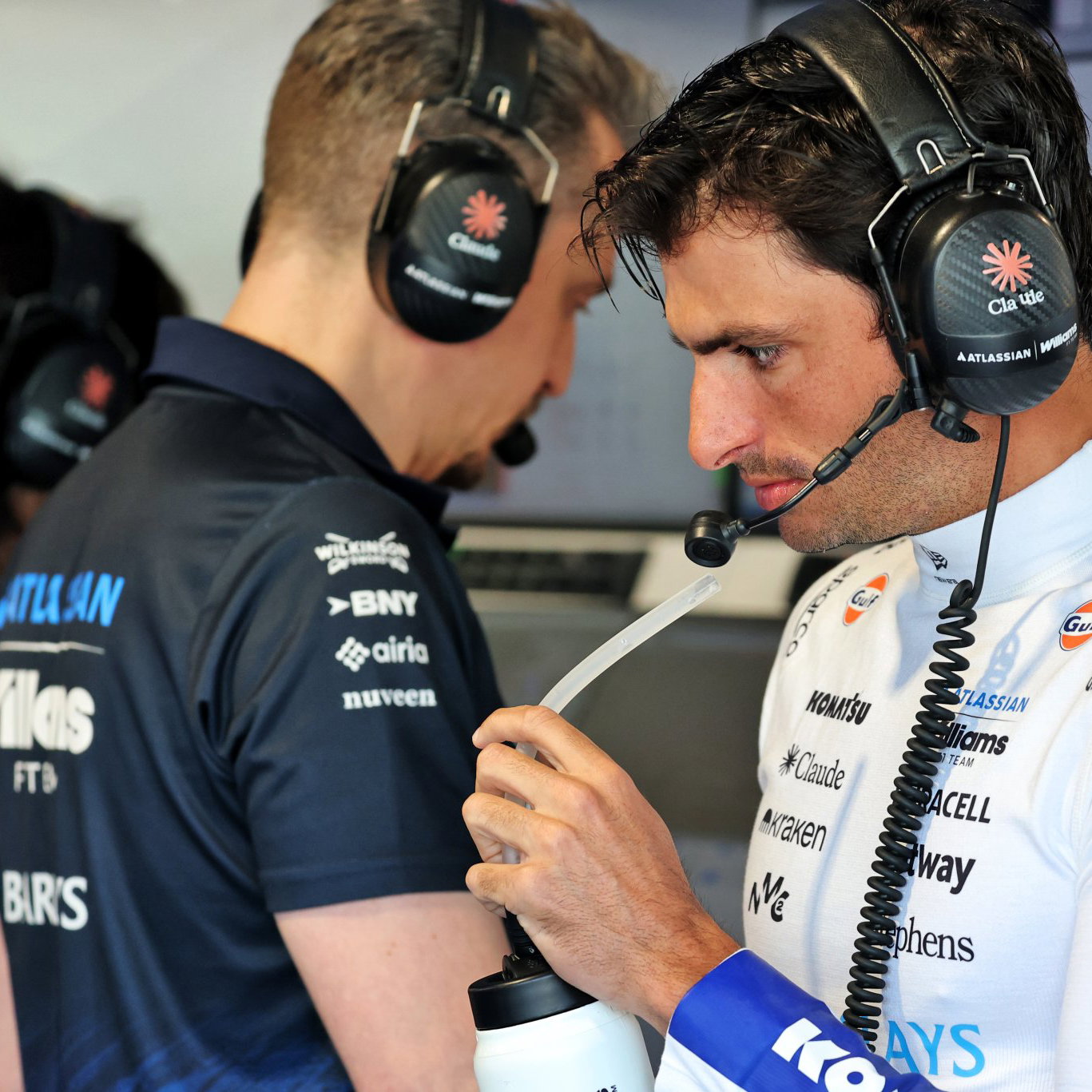 Sainz in the Williams garage