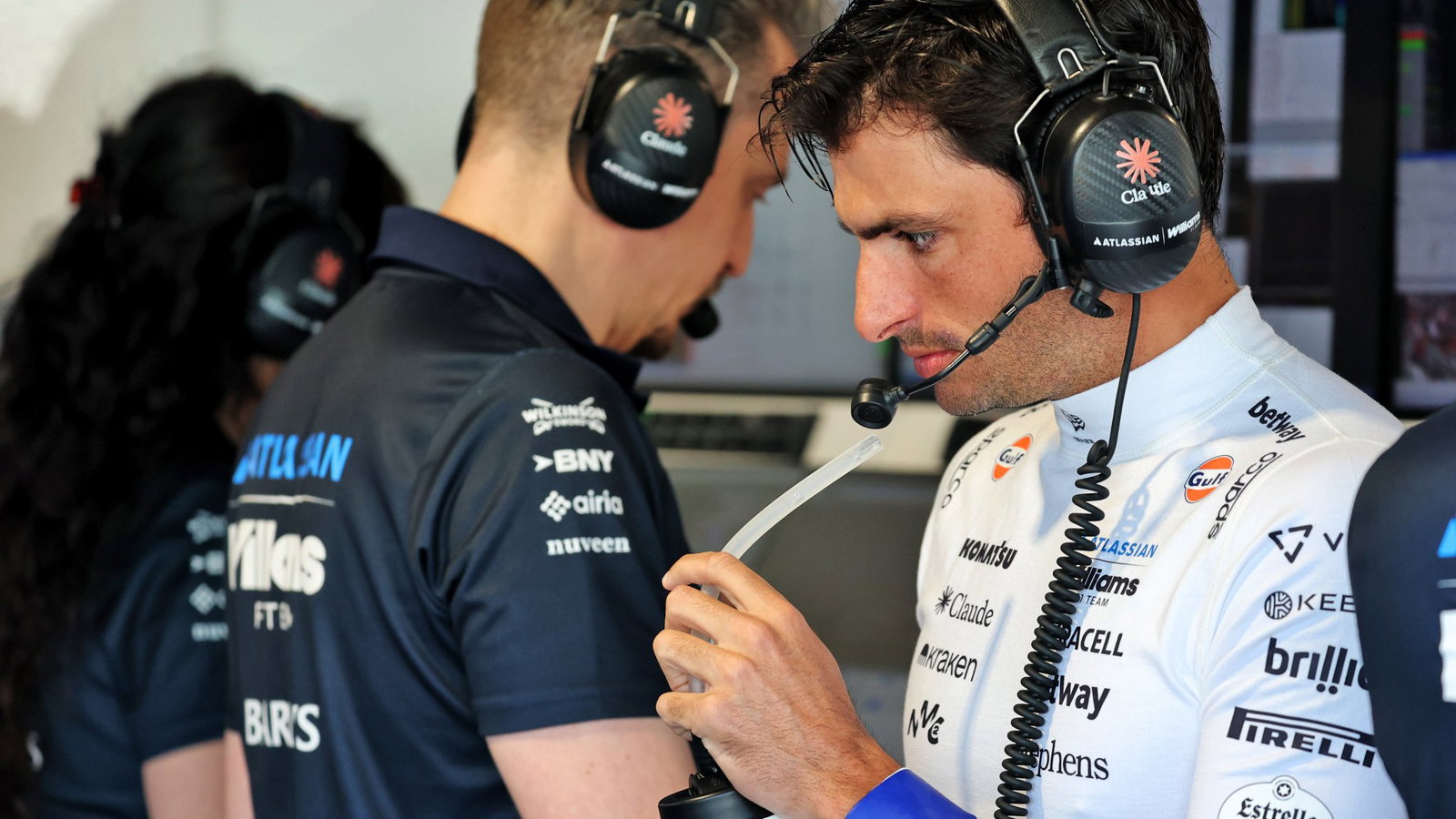 Sainz in the Williams garage