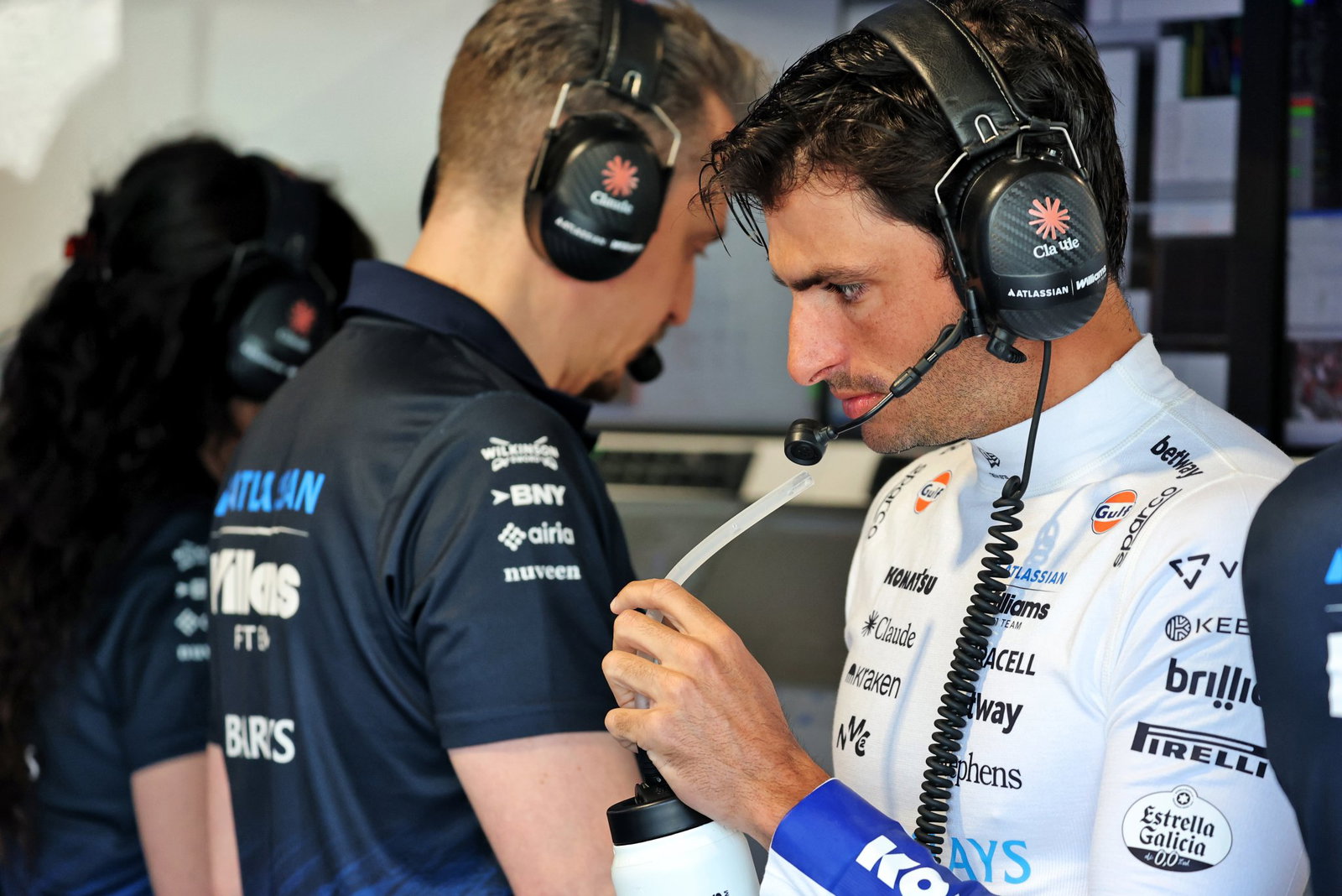 Sainz in the Williams garage