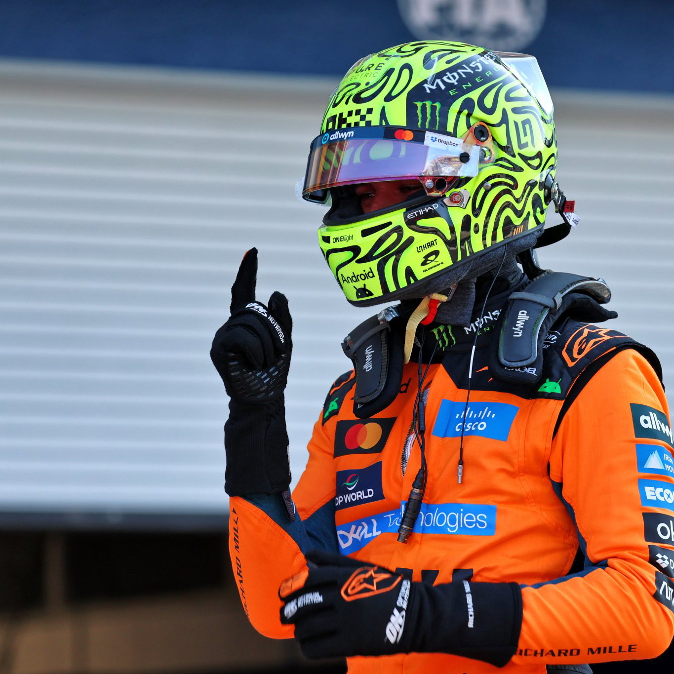 Norris celebrates his first pole of 2026