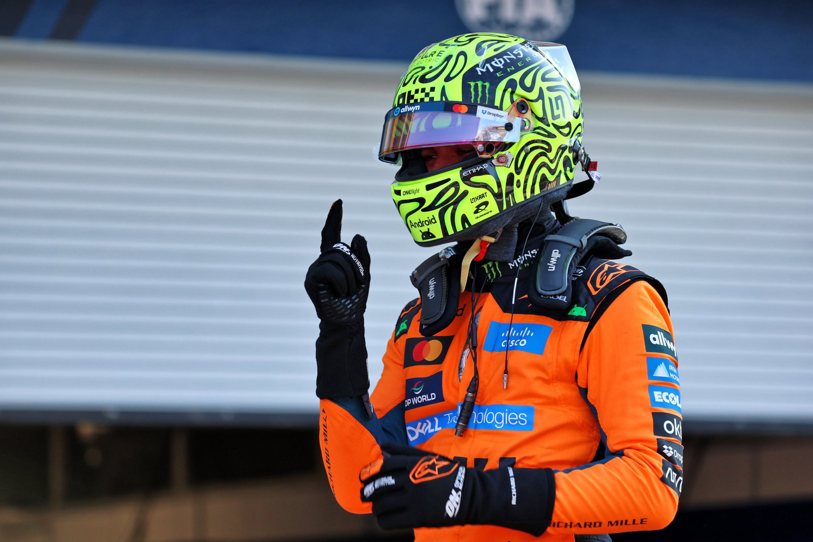 Norris celebrates his first pole of 2026
