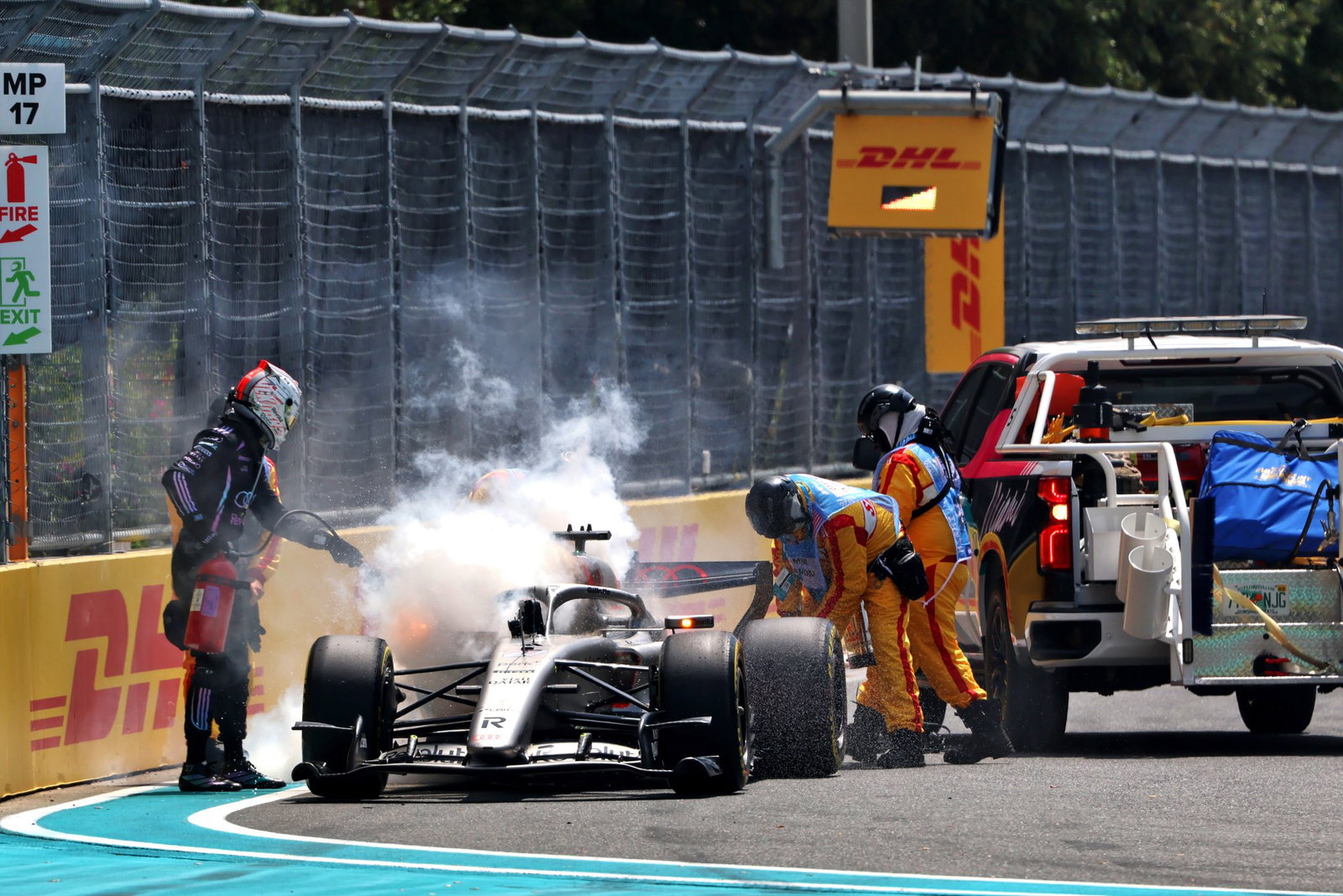 Hulkenberg looks on after another Audi reliability problem