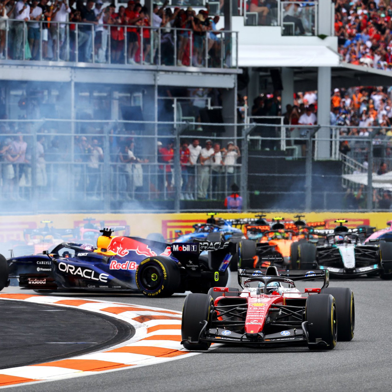 Verstappen spun amid a chaotic start to the race