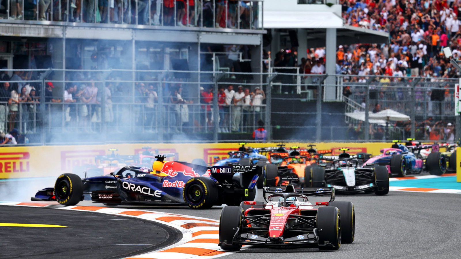 Verstappen spun amid a chaotic start to the race