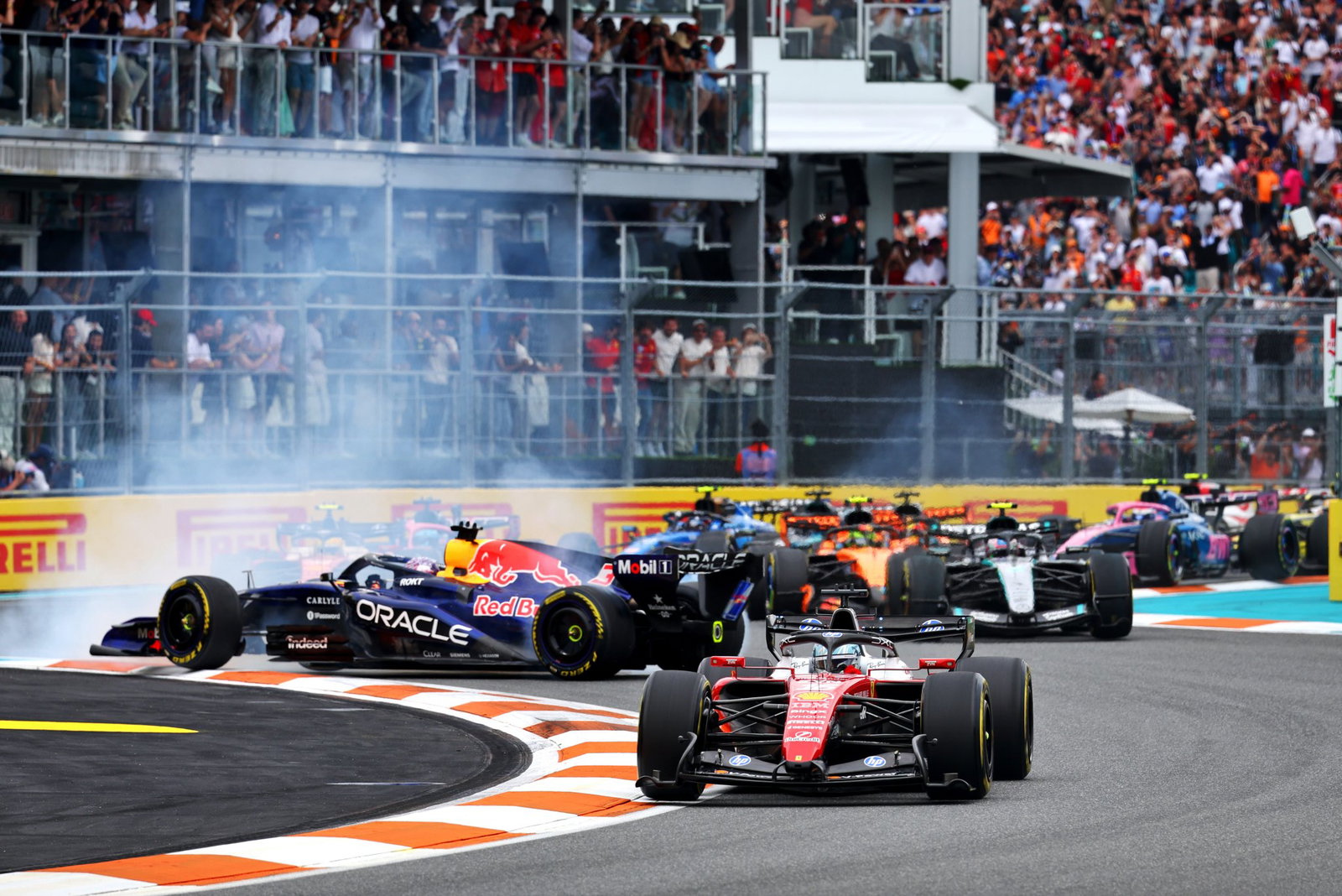 Verstappen spun amid a chaotic start to the race