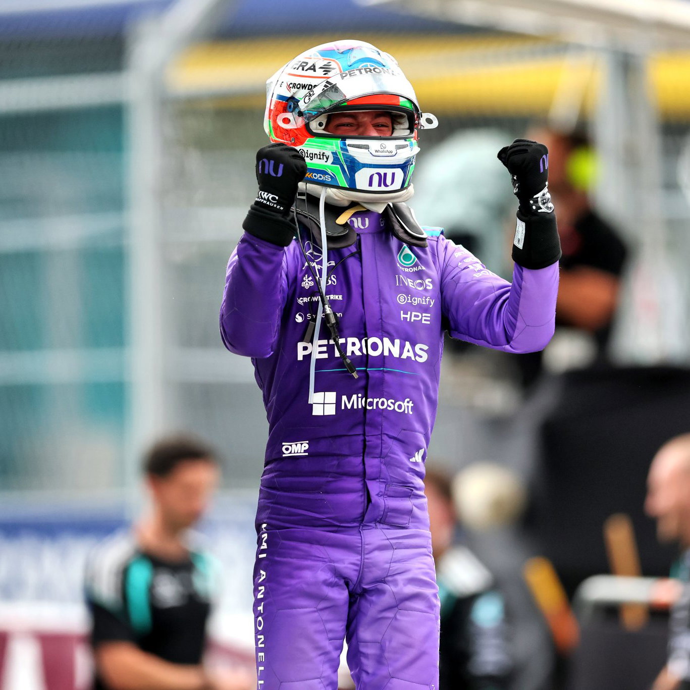 Antonelli celebrates his third straight F1 win 