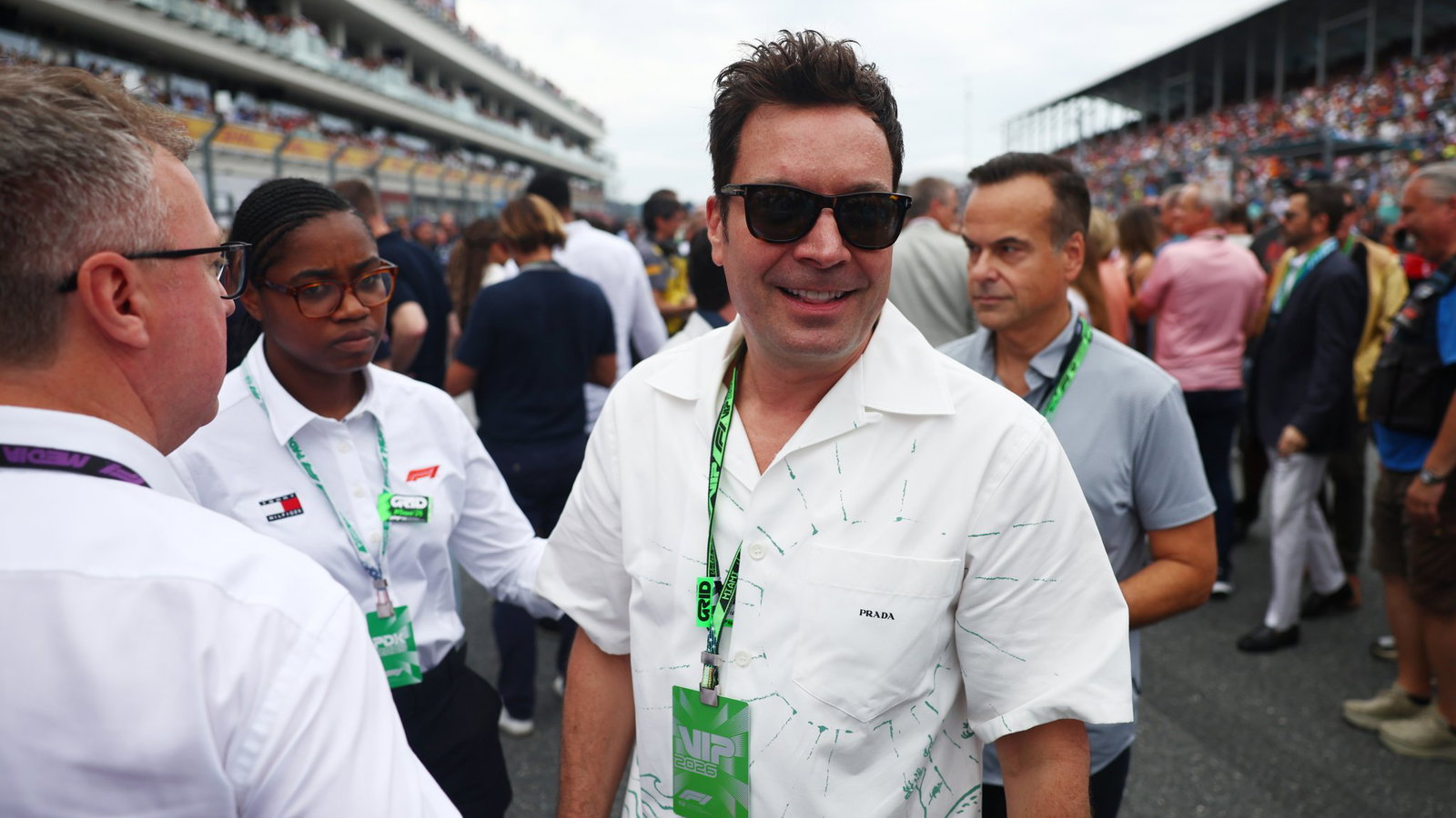 Jimmy Fallon on the Miami Grand Prix F1 grid