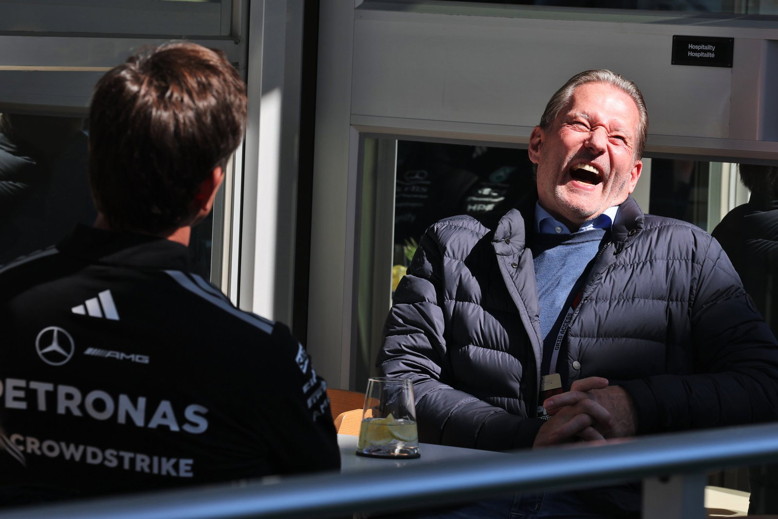 Laughs were shared between the pair during the chat