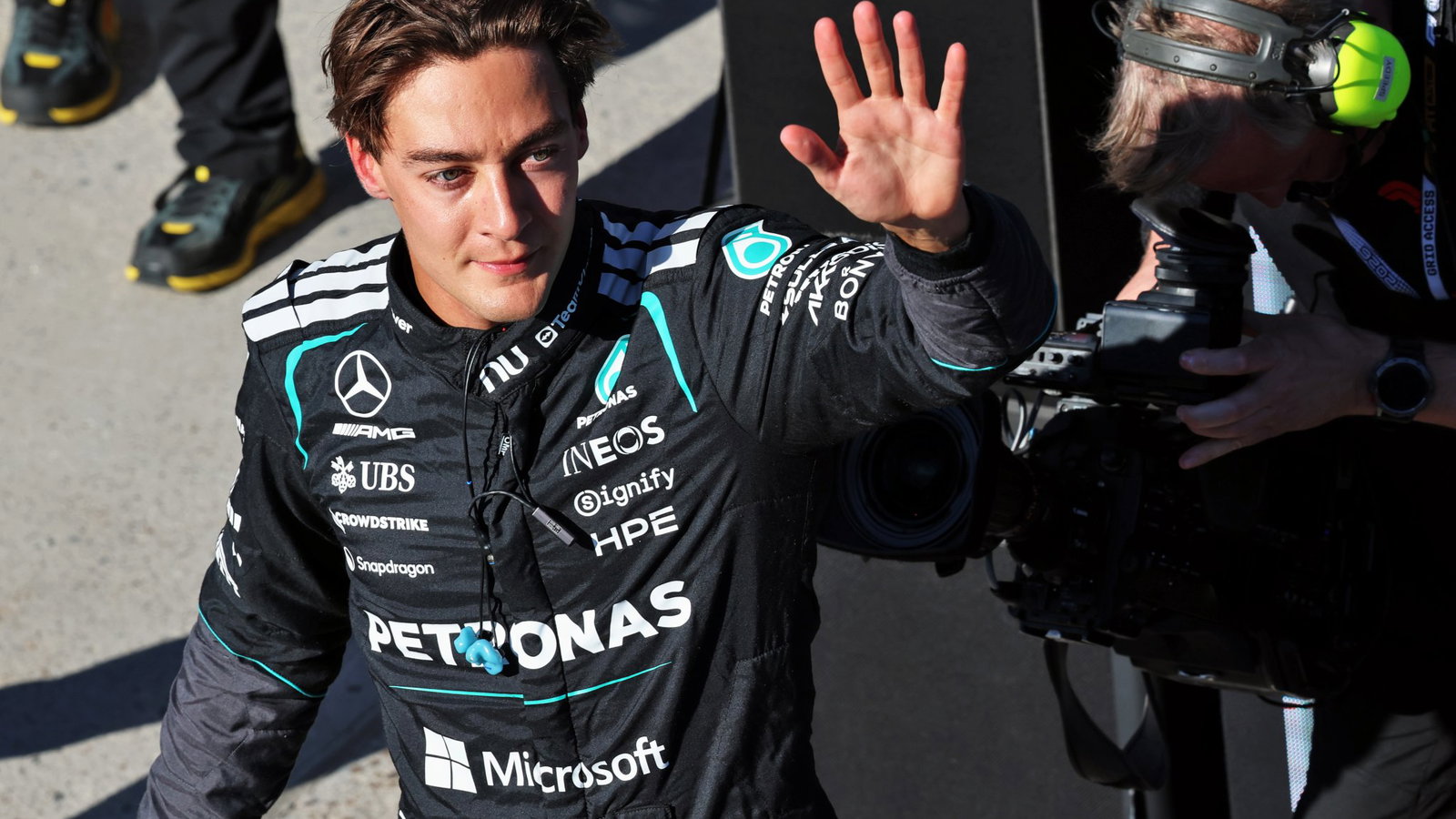 Russell edged out Antonelli to pole