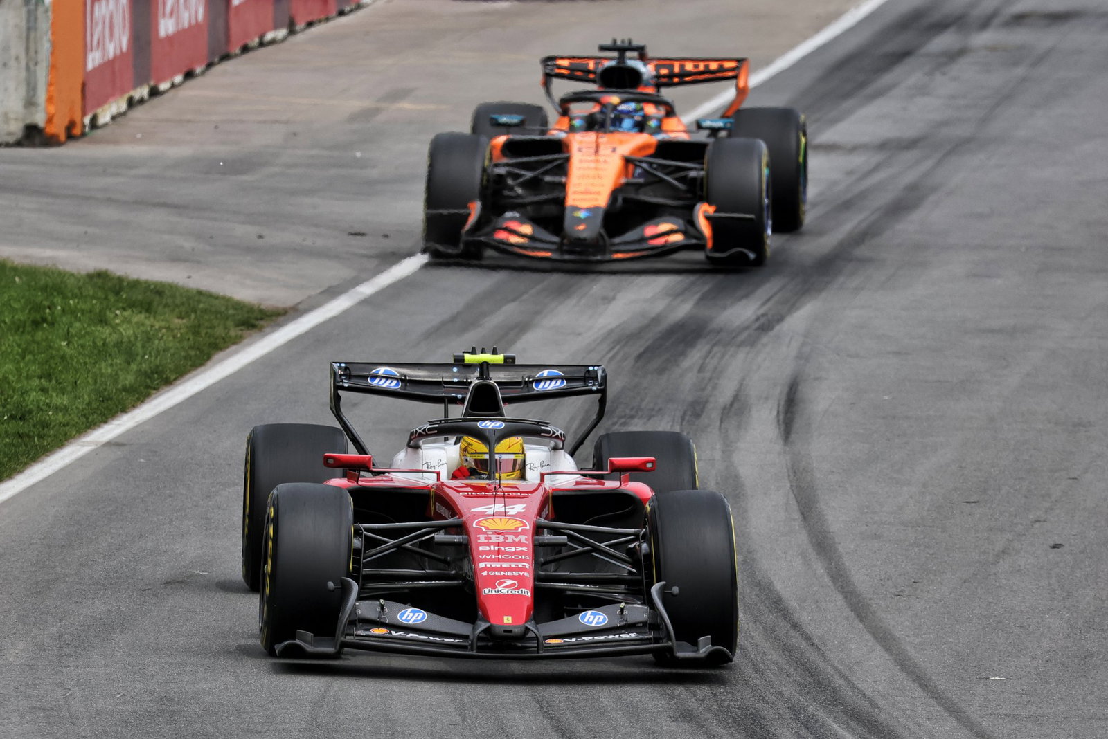 Hamilton battled Piastri throughout the Canada sprint 