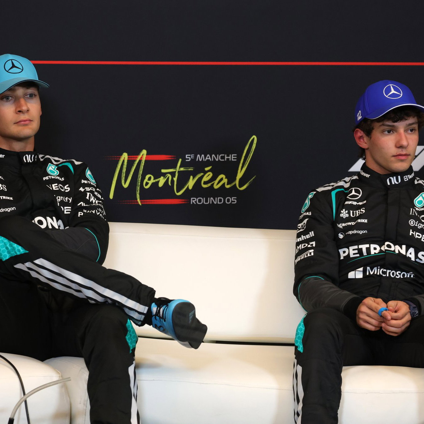 Russell and Antonelli in a frosty Canadian GP media session