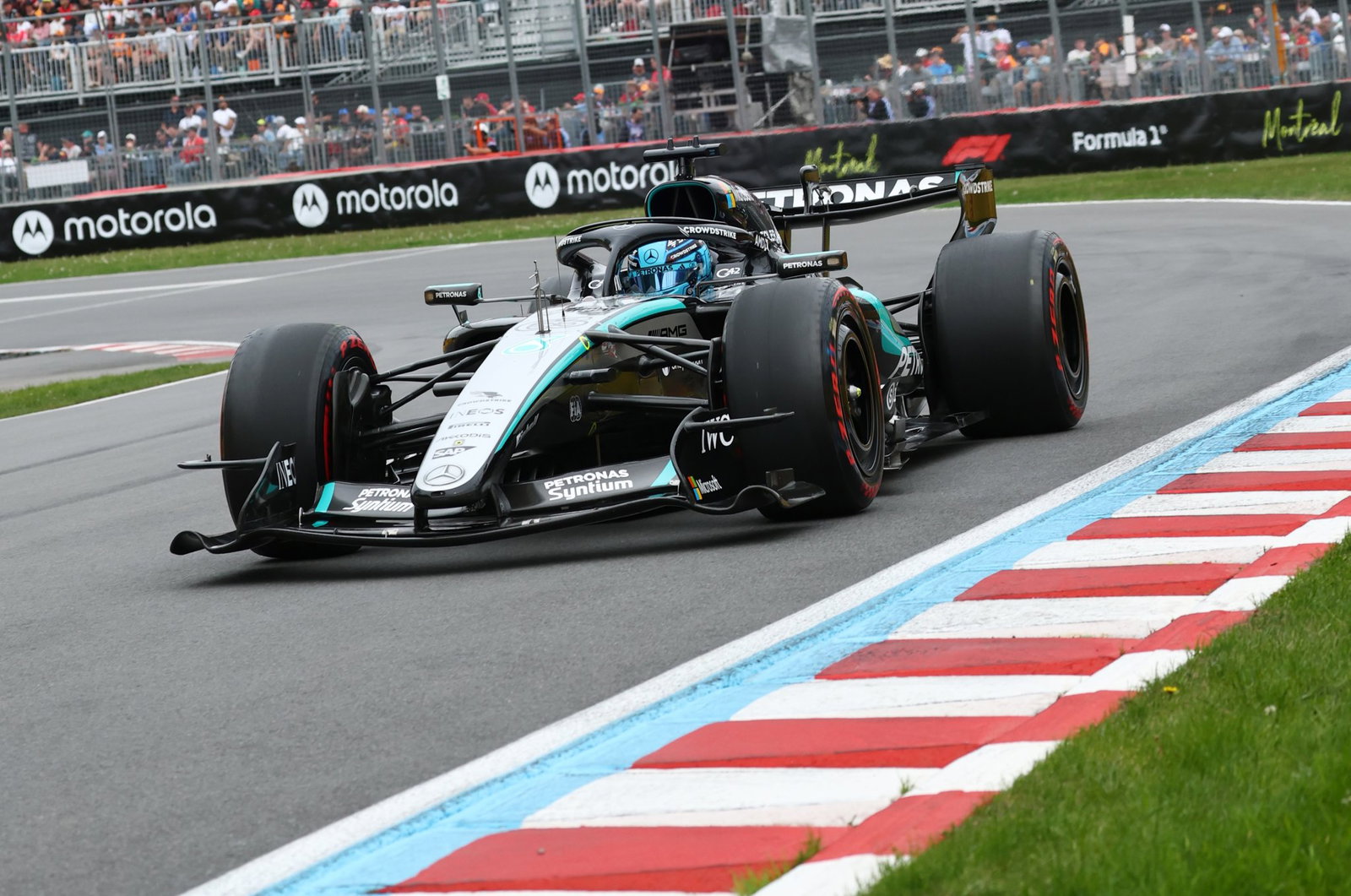 Russell took his first pole in regular qualifying since Australia