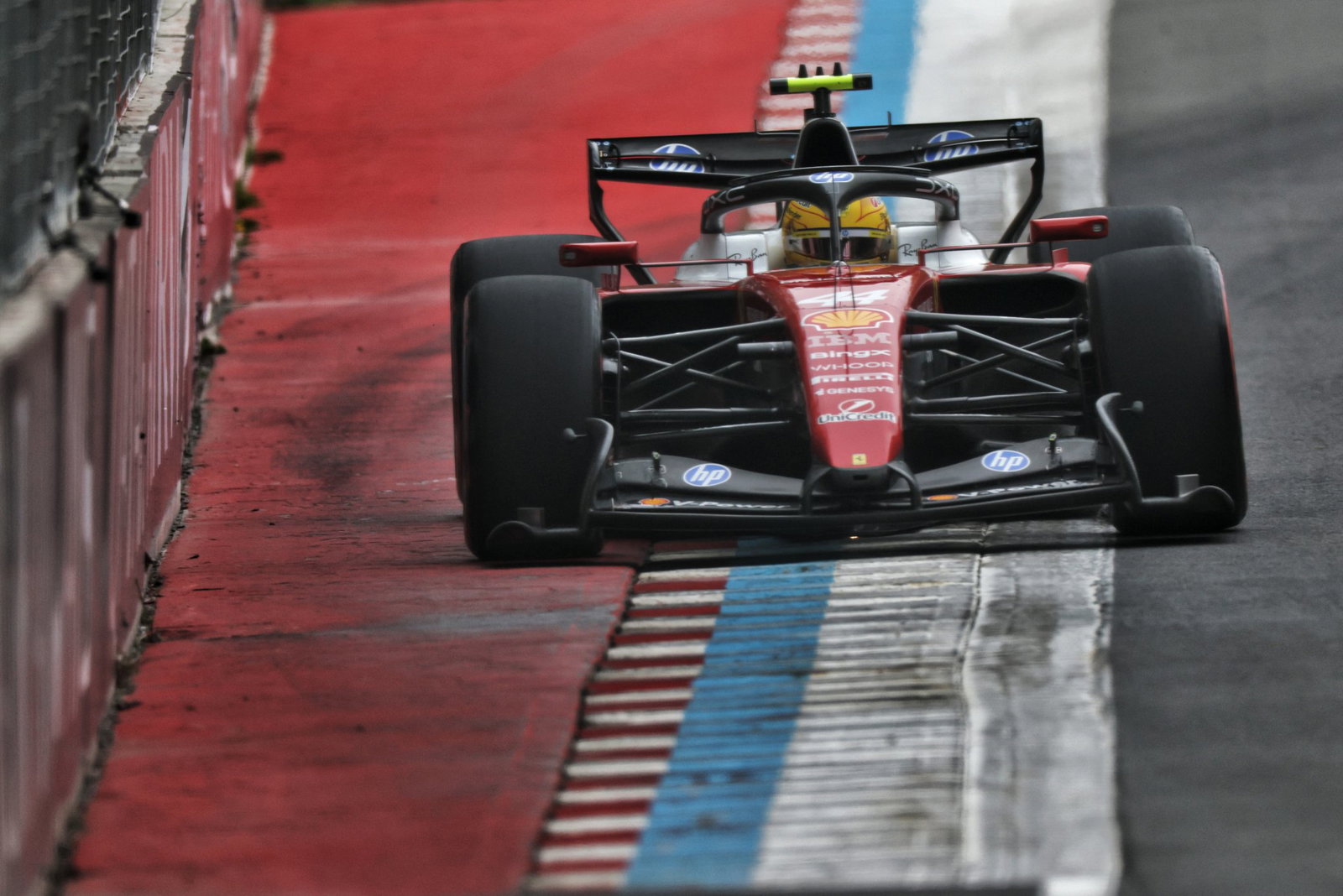 Ferrari is lagging behind Mercedes on the straights 