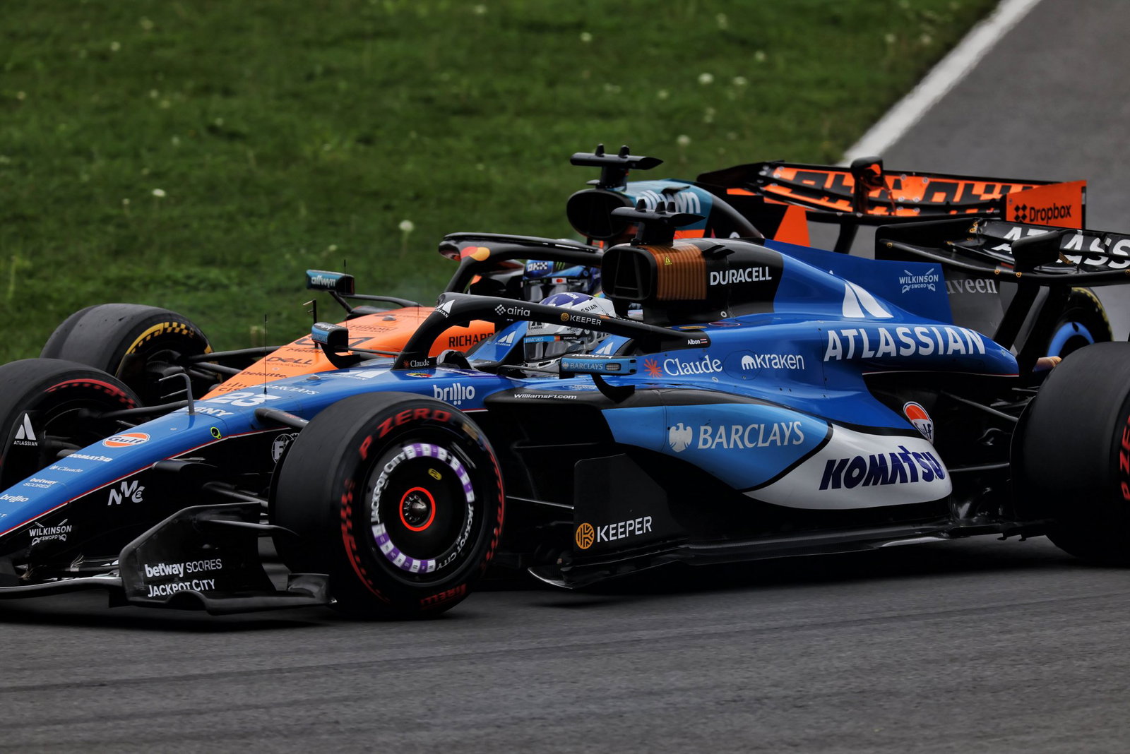 Piastri slammed into the side of Albon's Williams 