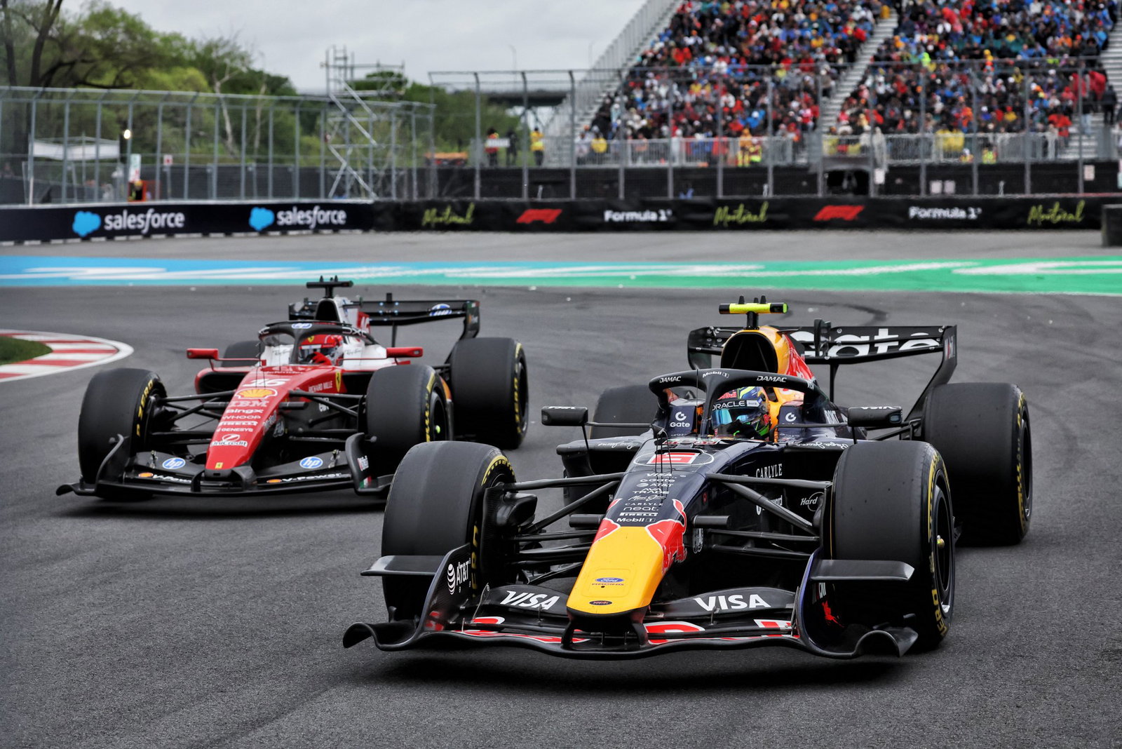 Hadjar picked up two penalties - one for moving under braking against Leclerc