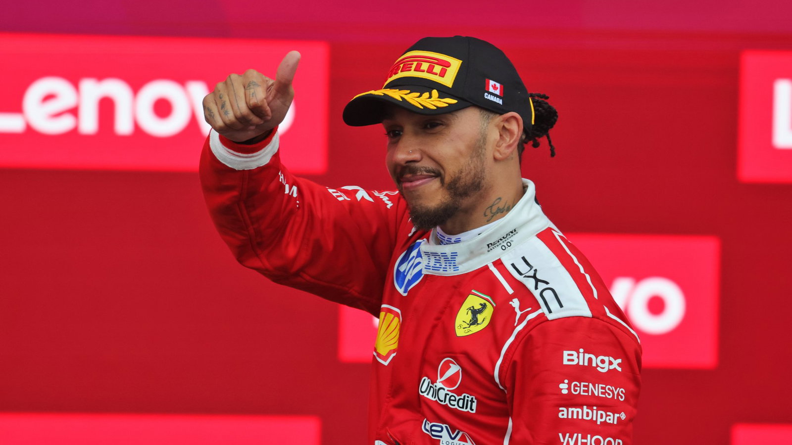 Hamilton claimed his best finish as a Ferrari driver in Canada
