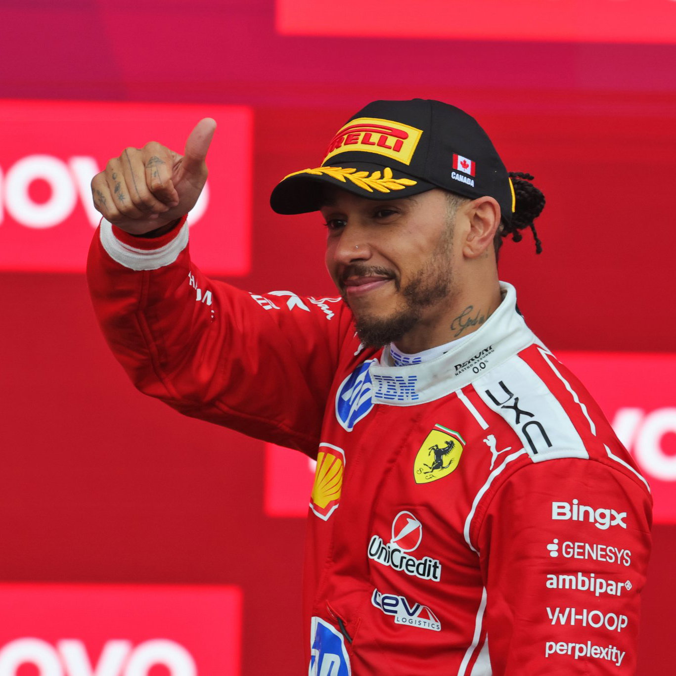 Hamilton claimed his best finish as a Ferrari driver in Canada