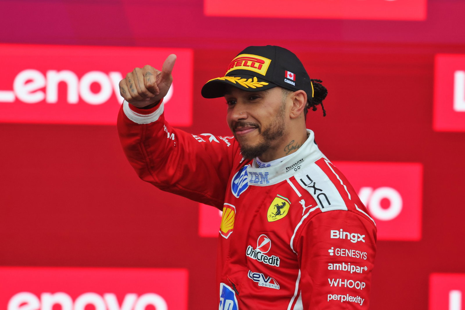 Hamilton claimed his best finish as a Ferrari driver in Canada