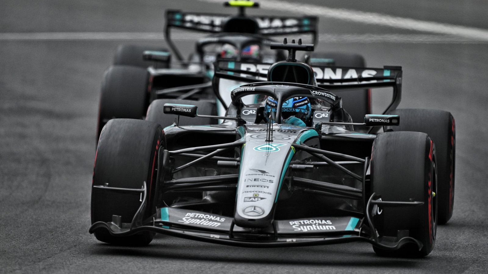 Russell retired from the lead on lap 30
