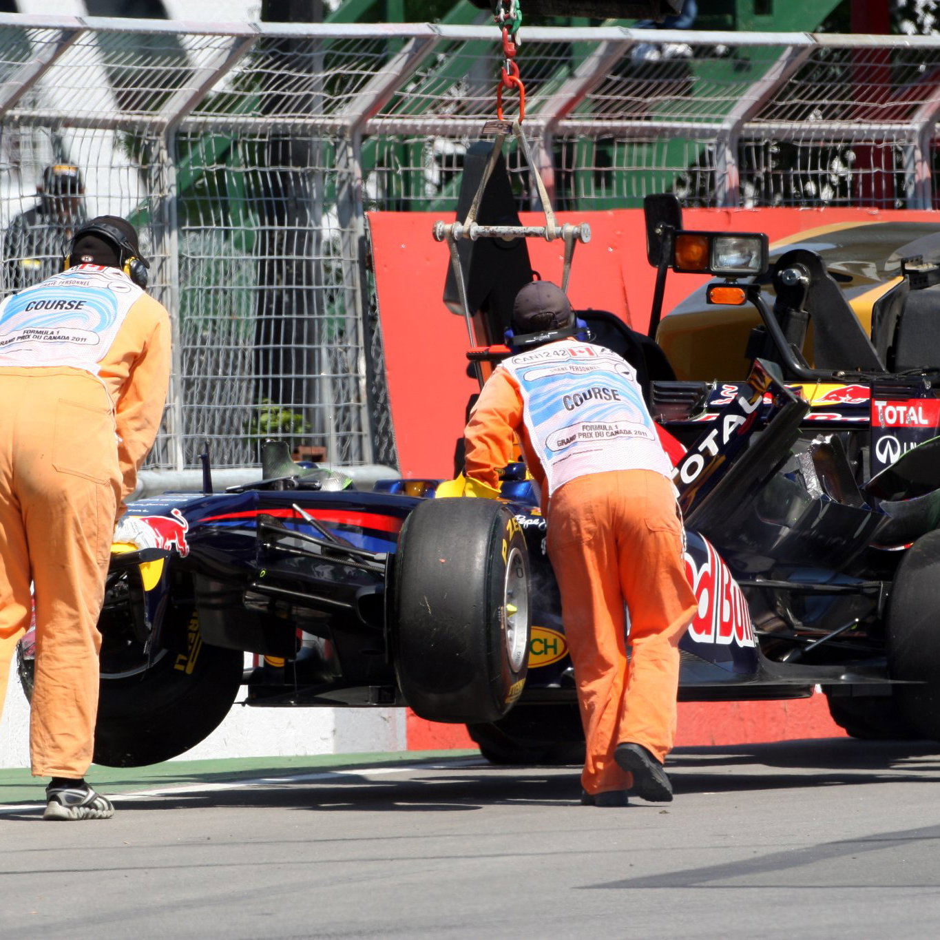 Sebastian Vettel crashes at the Wall of Champions in Canada