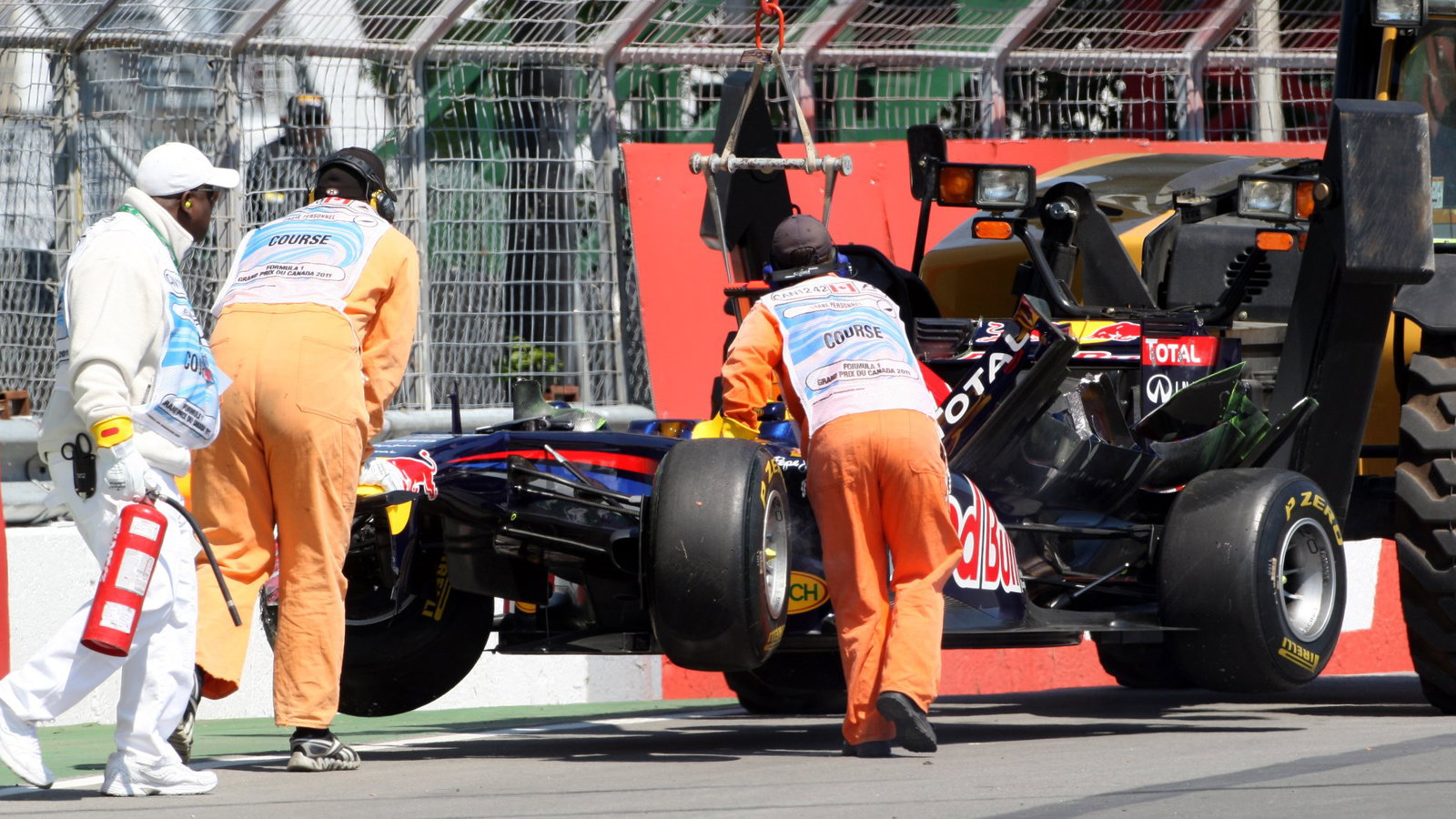 Sebastian Vettel crashes at the Wall of Champions in Canada