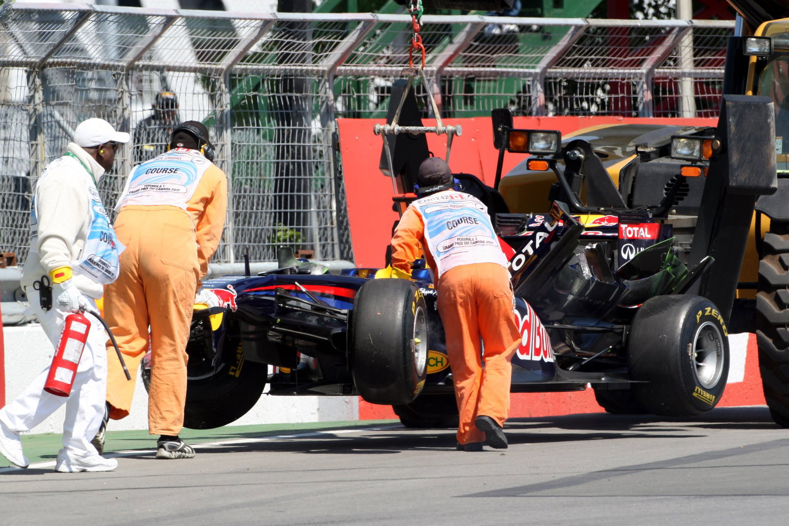 Sebastian Vettel crashes at the Wall of Champions in Canada