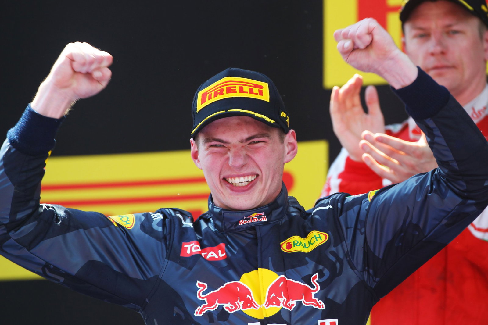 Verstappen celebrates a first F1 victory