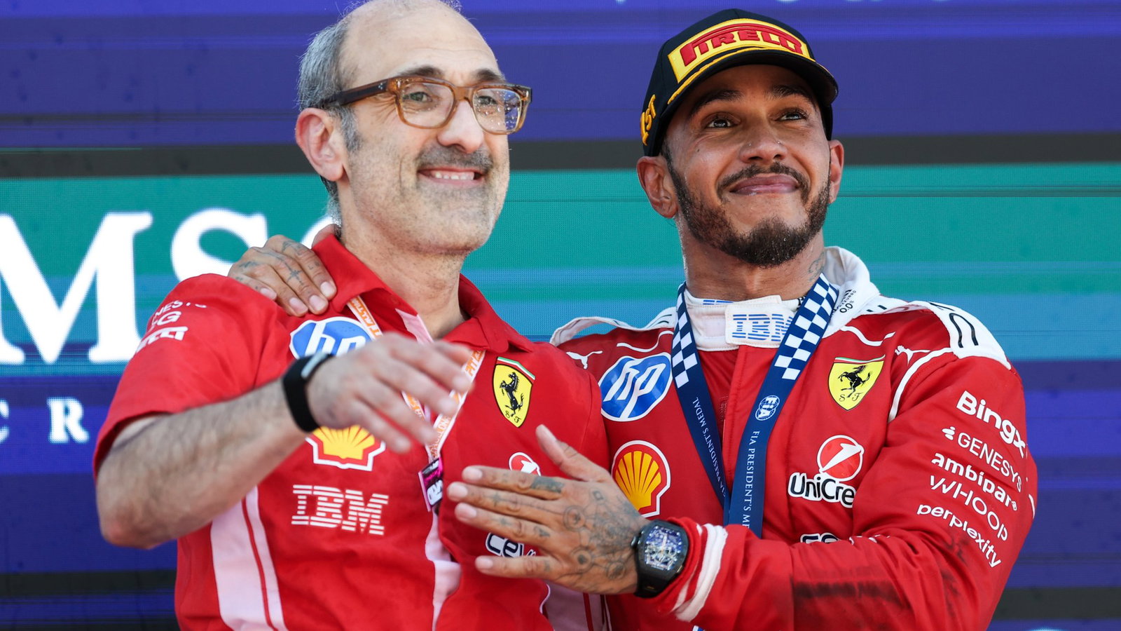 Santi joined Hamilton on the podium in Spain 