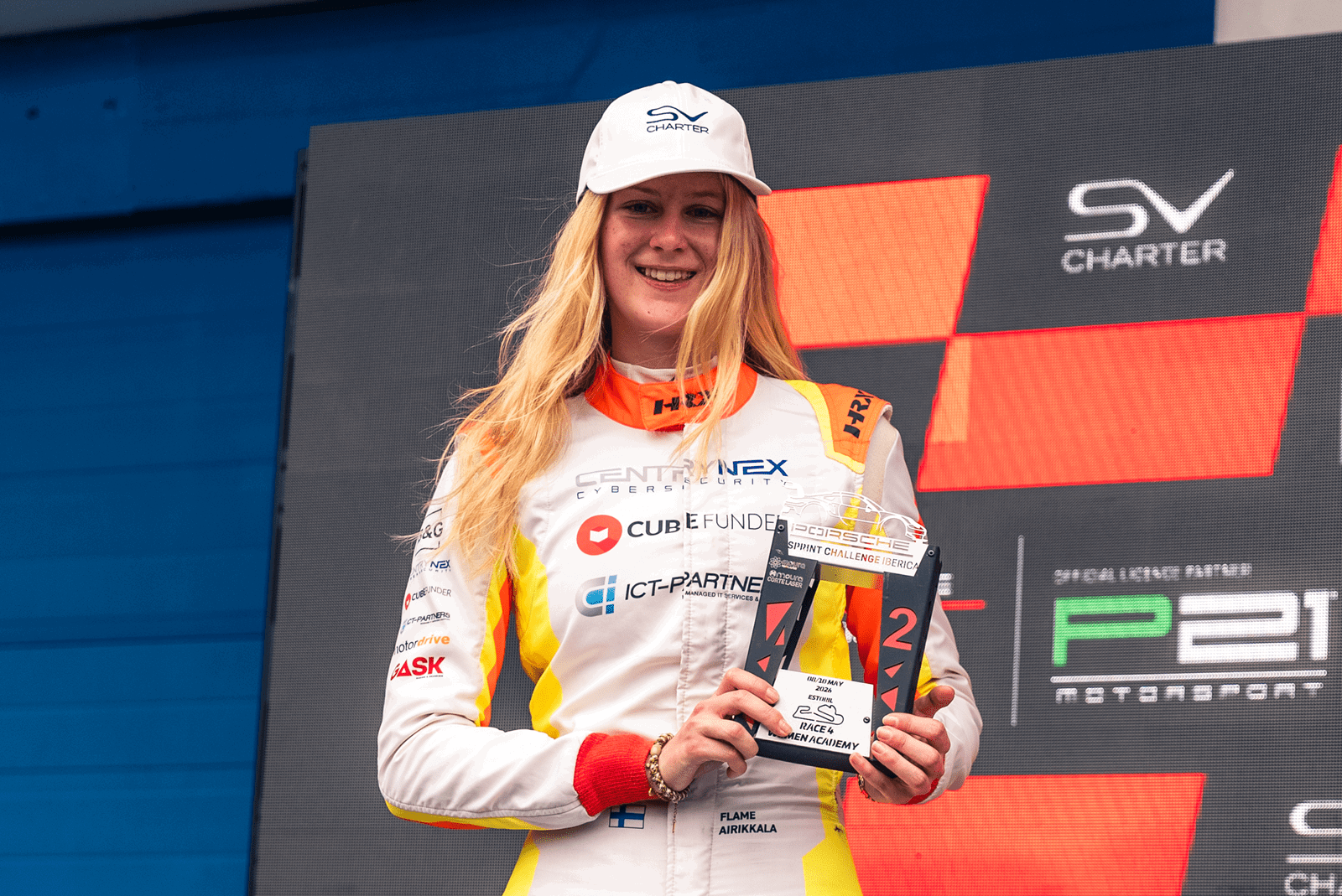 Flame Airikkala in Porsche 911 GT3 Cup car. Credit: AF Motorsport.