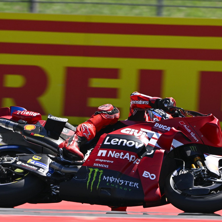 Marc Marquez, Pirelli banner, 2026 Italian MotoGP.