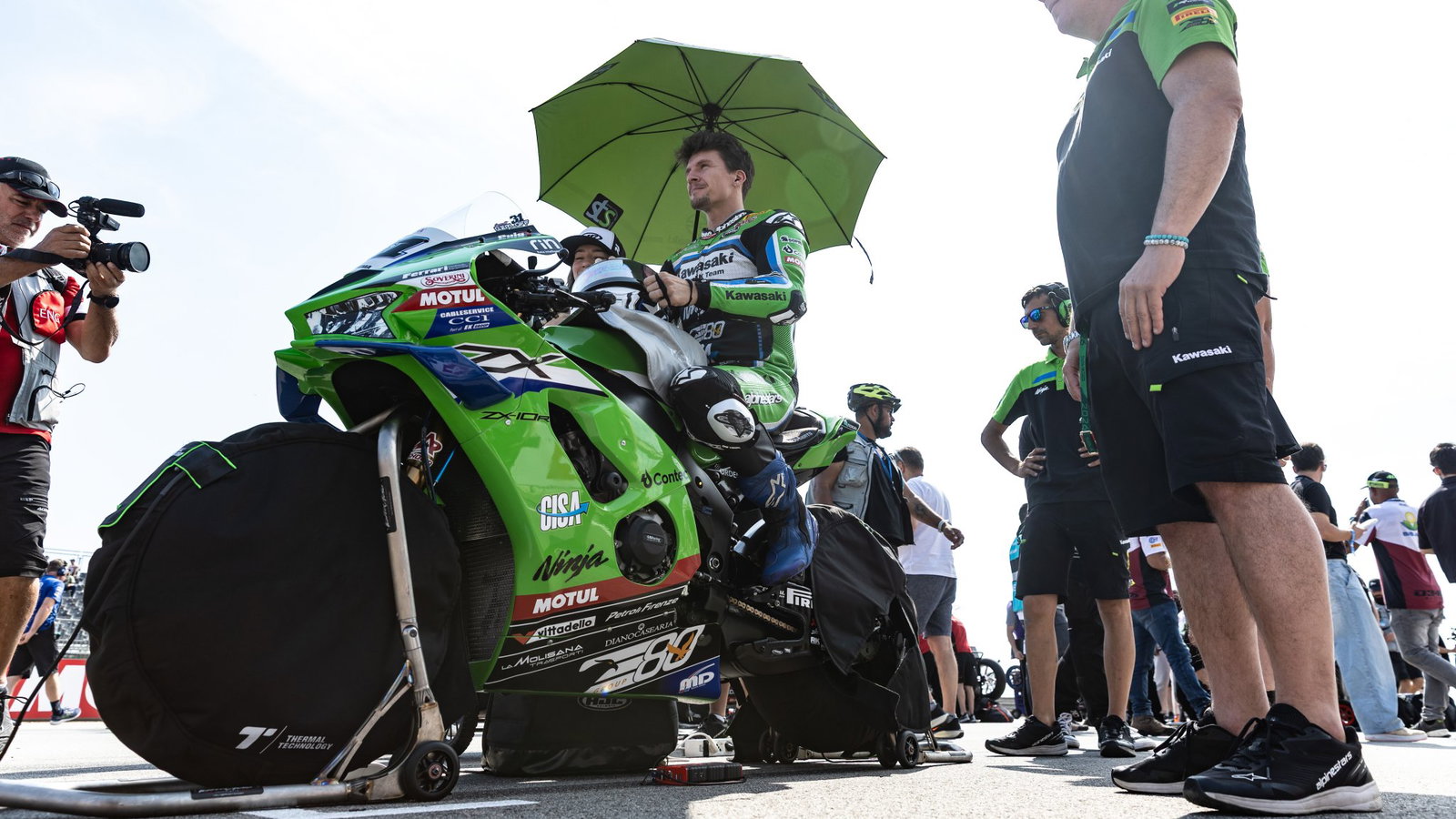 Garrett Gerloff, 2026 Aragon WorldSBK, grid. Credit: Gold and Goose.