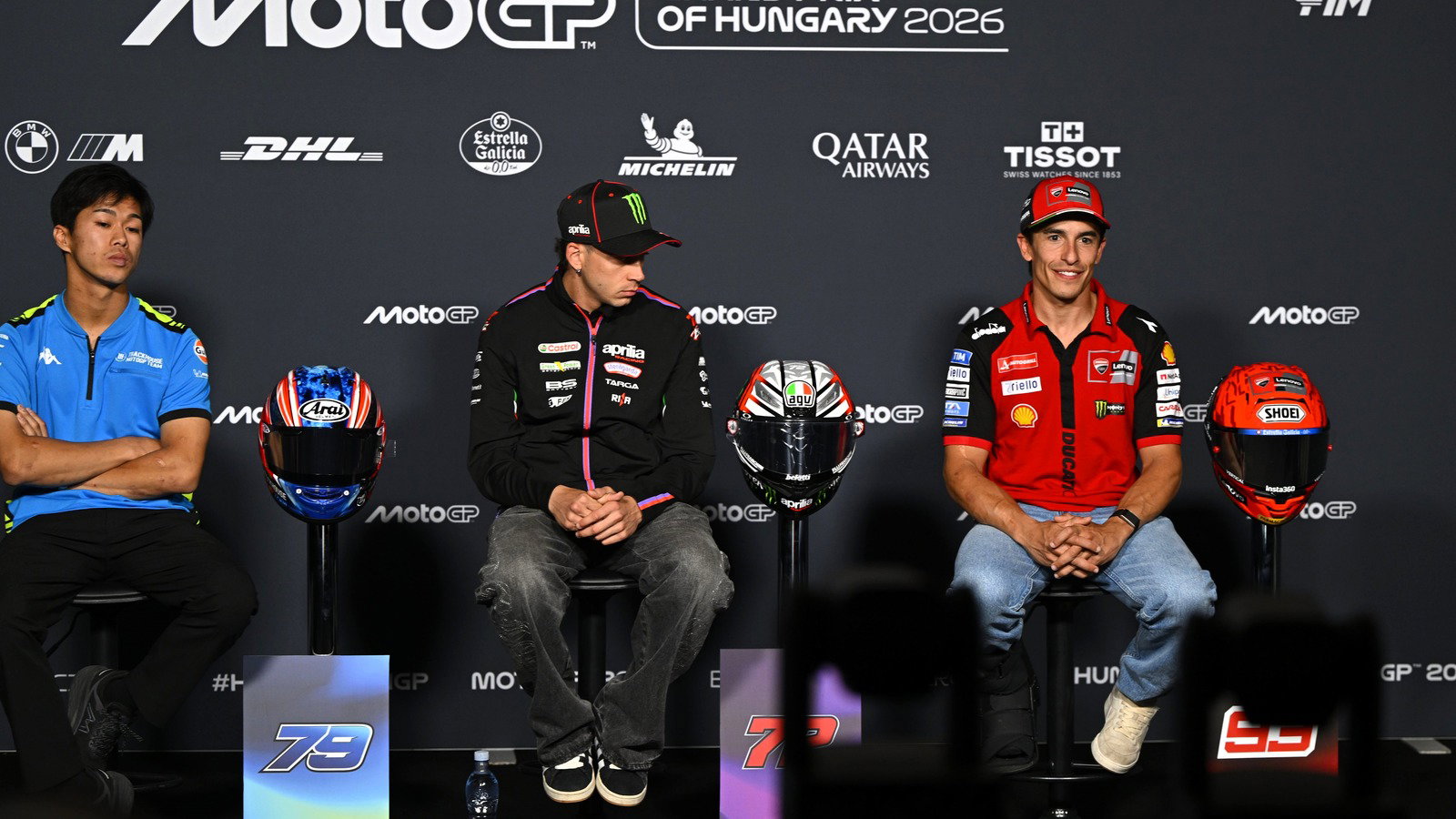 Marc Marquez, Bezzecchi, Ogura, 2026 Hungarian MotoGP.