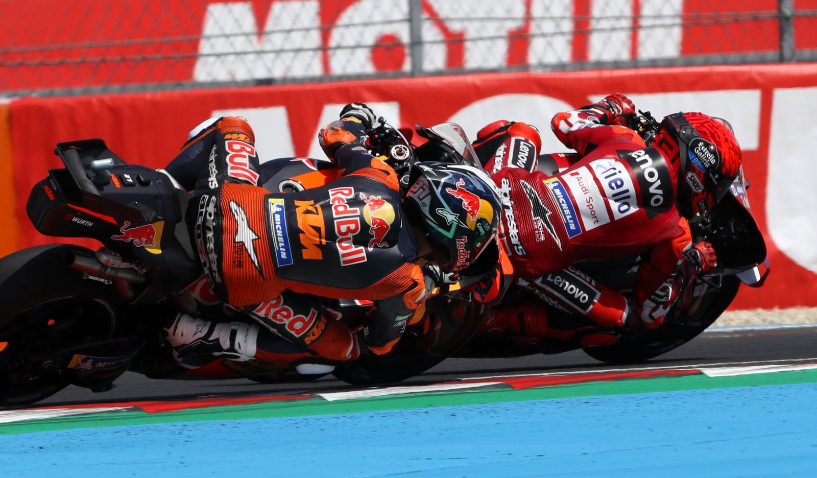 Marc Marquez battles Pedro Acosta, 2026 Hungarian MotoGP.
