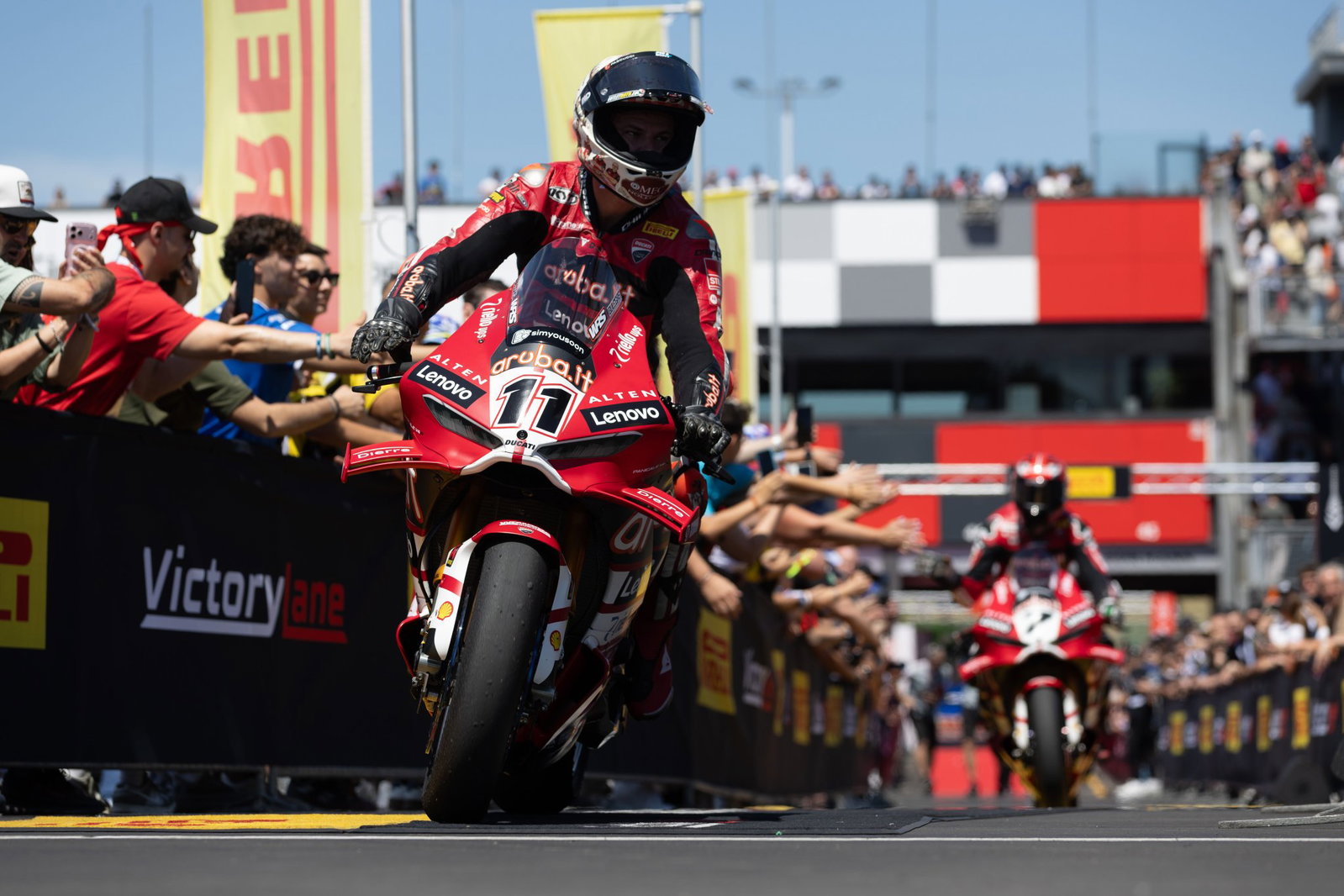 Nicolo Bulega, 2026 Emilia-Romagna WorldSBK, parc ferme. Credit: Gold and Goose.