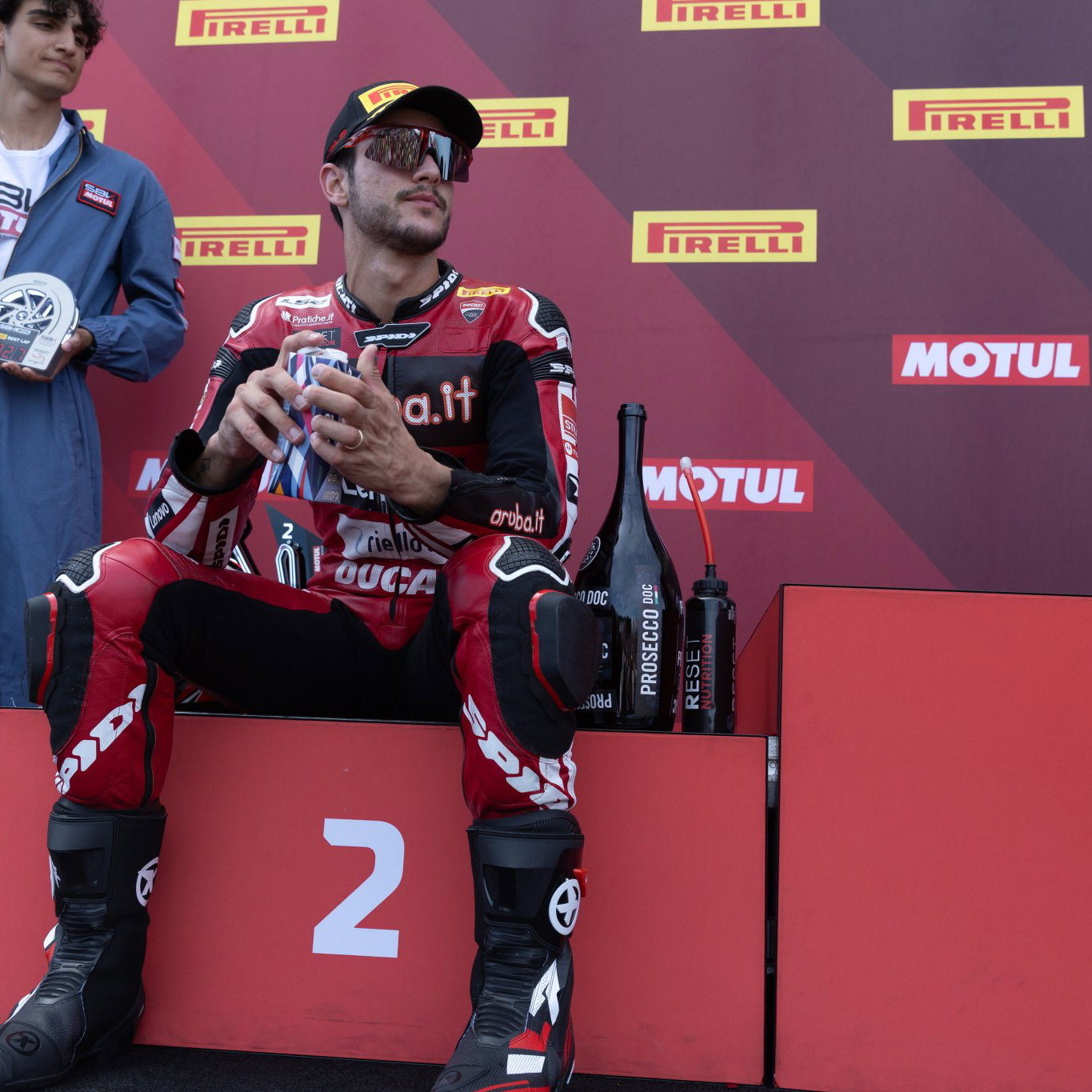 Iker Lecuona, 2026 Emilia-Romagna WorldSBK, podium. Credit: Gold and Goose.