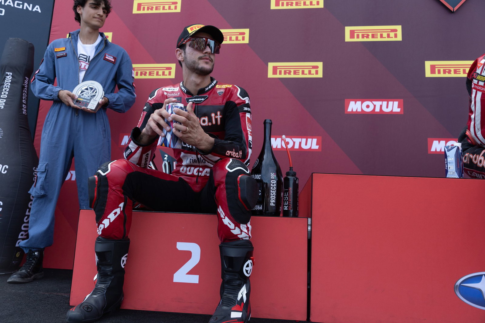 Iker Lecuona, 2026 Emilia-Romagna WorldSBK, podium. Credit: Gold and Goose.