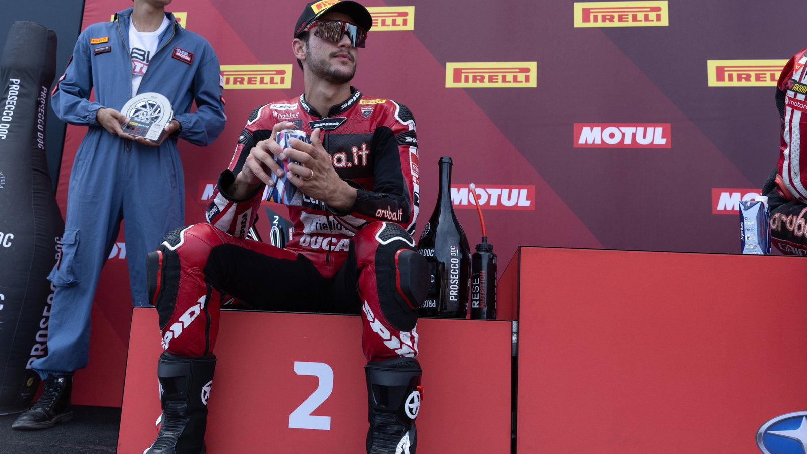 Iker Lecuona, 2026 Emilia-Romagna WorldSBK, podium. Credit: Gold and Goose.