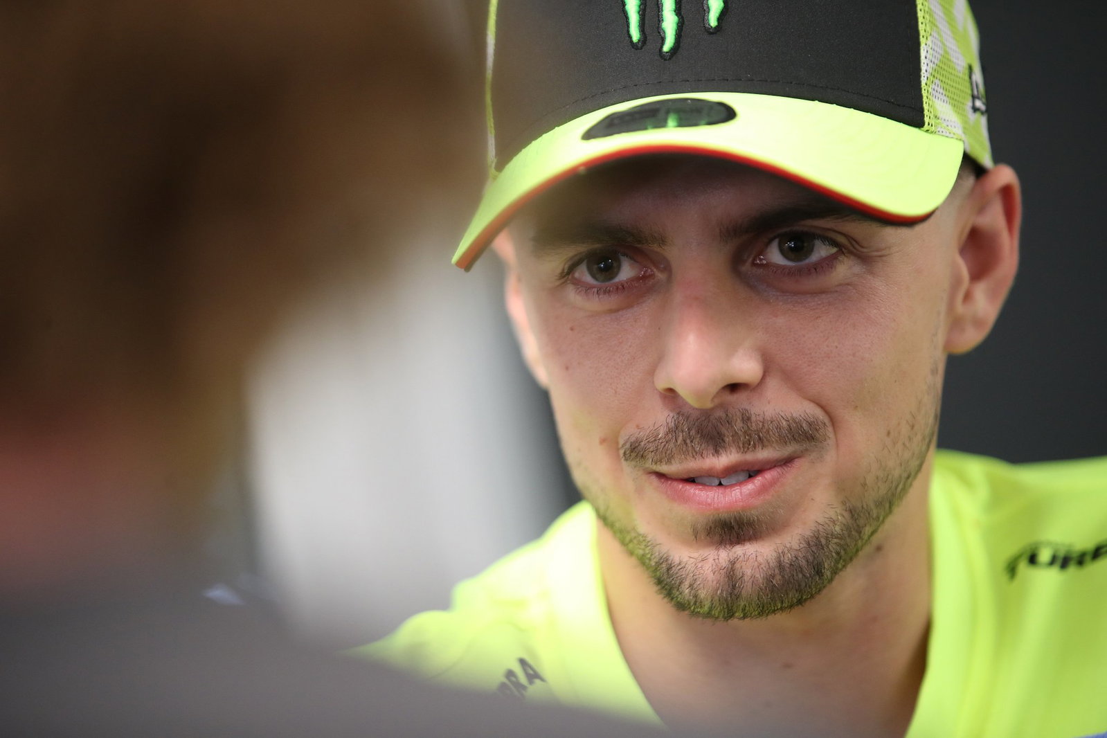 Fabio Di Giannantonio speaks to the media at 2026 MotoGP Czech Grand Prix. Credit: Gold and Goose.
