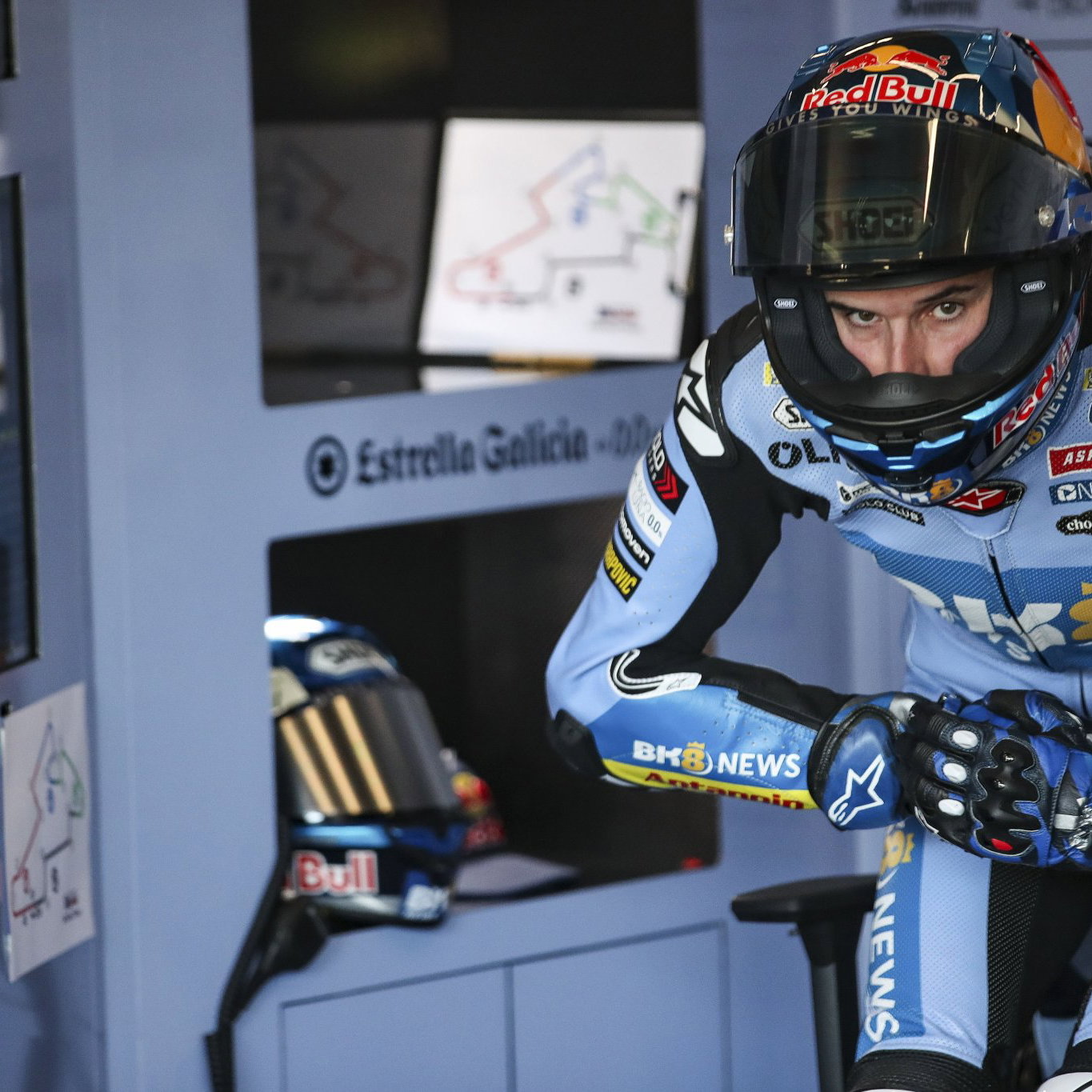 Alex Marquez, 2026 MotoGP Czech Grand Prix, leaving pit box. Credit: Gold and Goose.