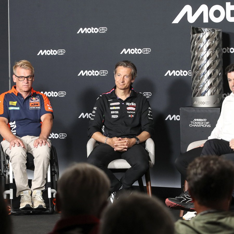 Paolo Pavesio, Pit Beirer, Massimo Rivola, Carlos Ezpeleta, Luigi Dall'lgna, Koji Watanabe, 2026 Brno MotoGP. 