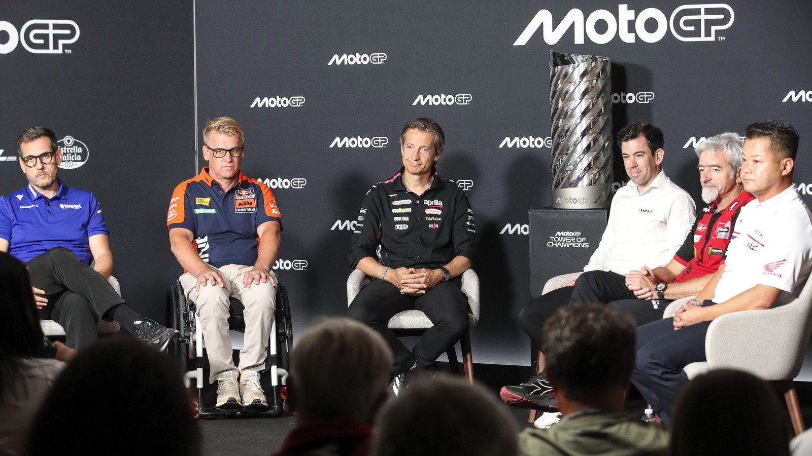 Paolo Pavesio, Pit Beirer, Massimo Rivola, Carlos Ezpeleta, Luigi Dall'lgna, Koji Watanabe, 2026 Brno MotoGP.