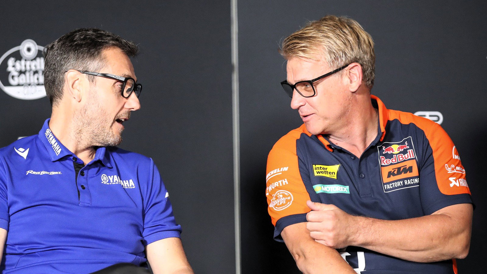Pit Beirer chats with Yamaha's Paolo Pavesio, 2026 Brno MotoGP.