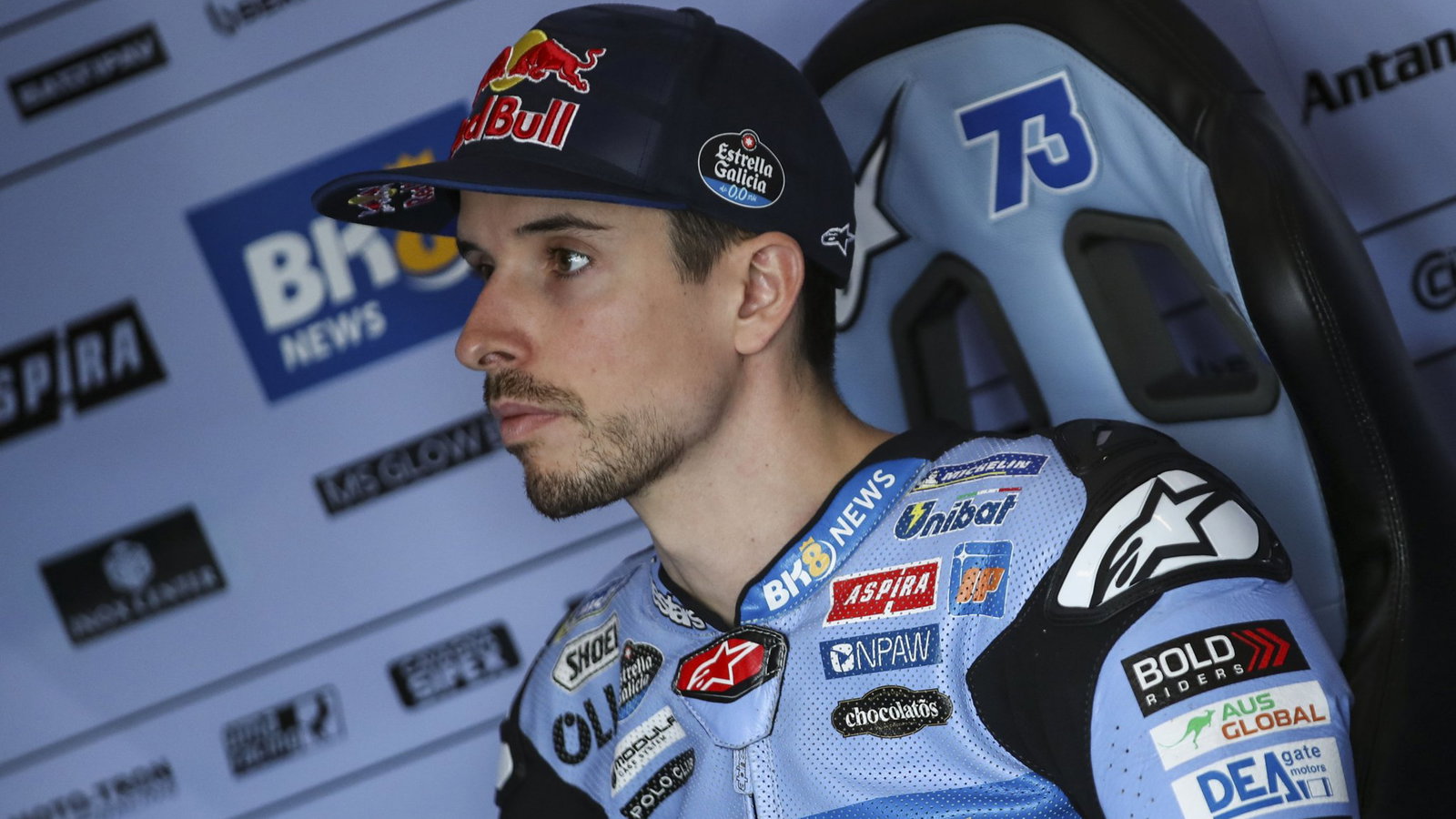 Alex Marquez, 2026 MotoGP Czech Grand Prix, pit box. Credit: Gold and Goose.